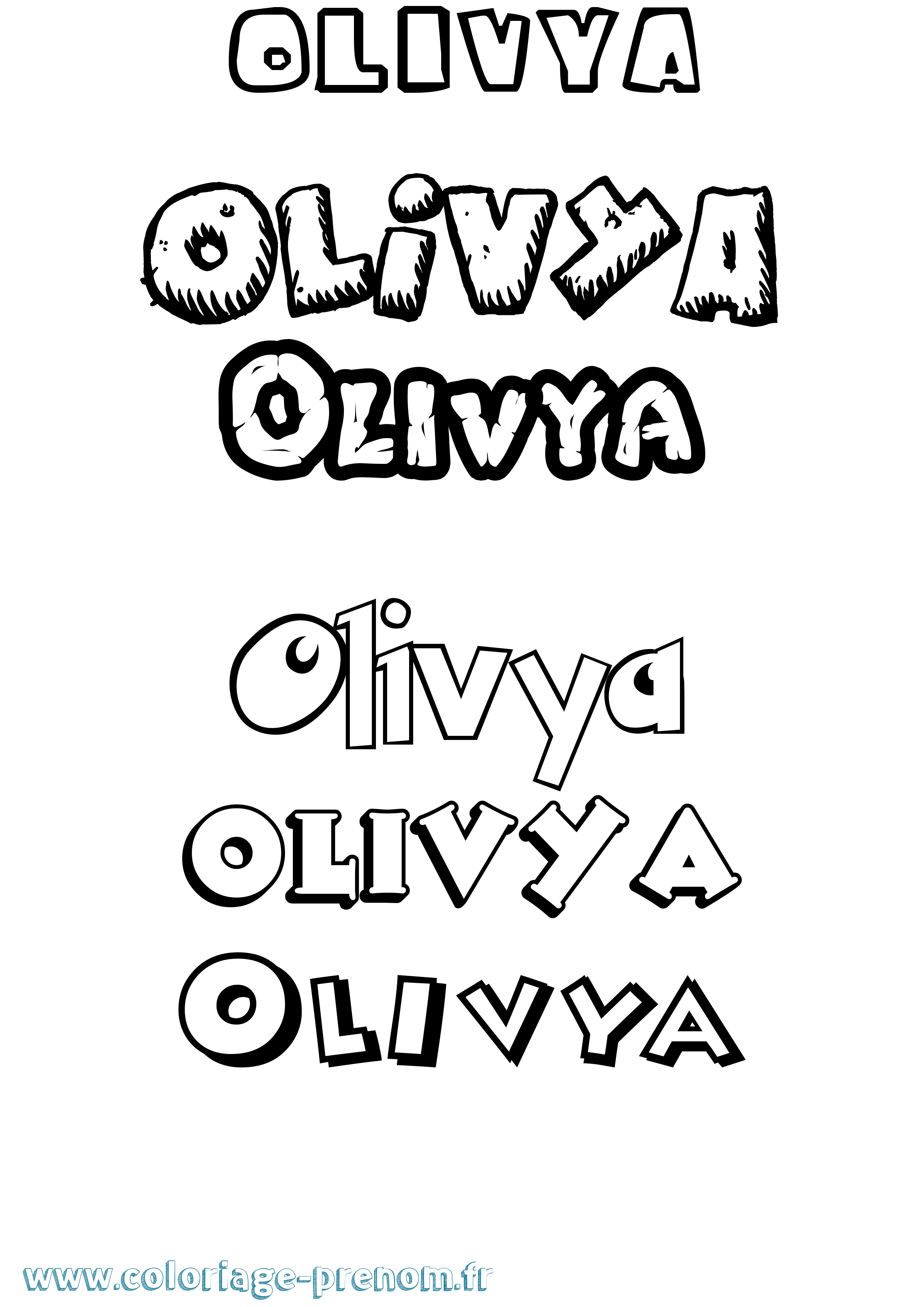 Coloriage Olivya Dessin Animé Coloriage prénom Olivya Dessin Animé