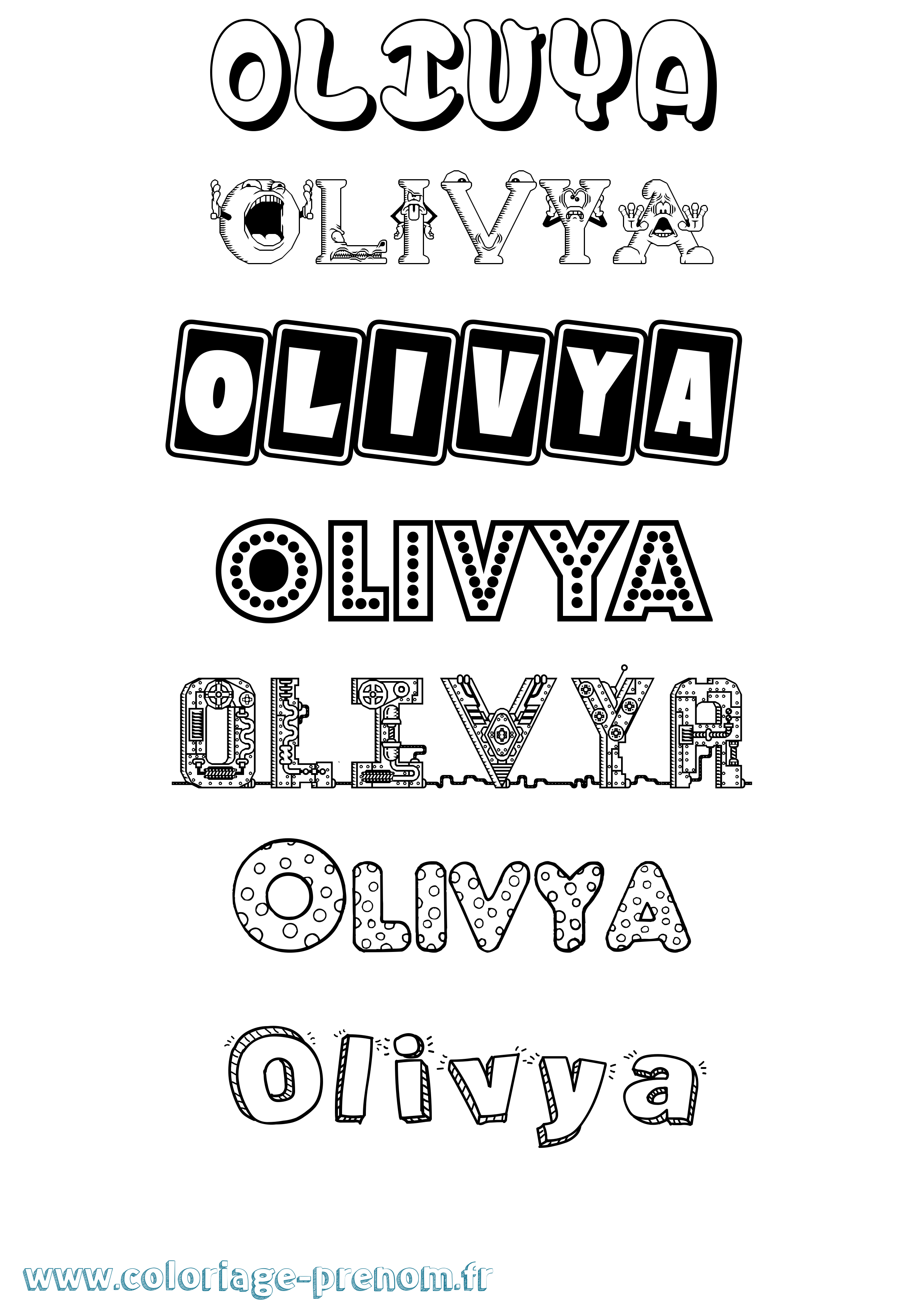 Coloriage Olivya Fun Coloriage prénom Olivya Fun