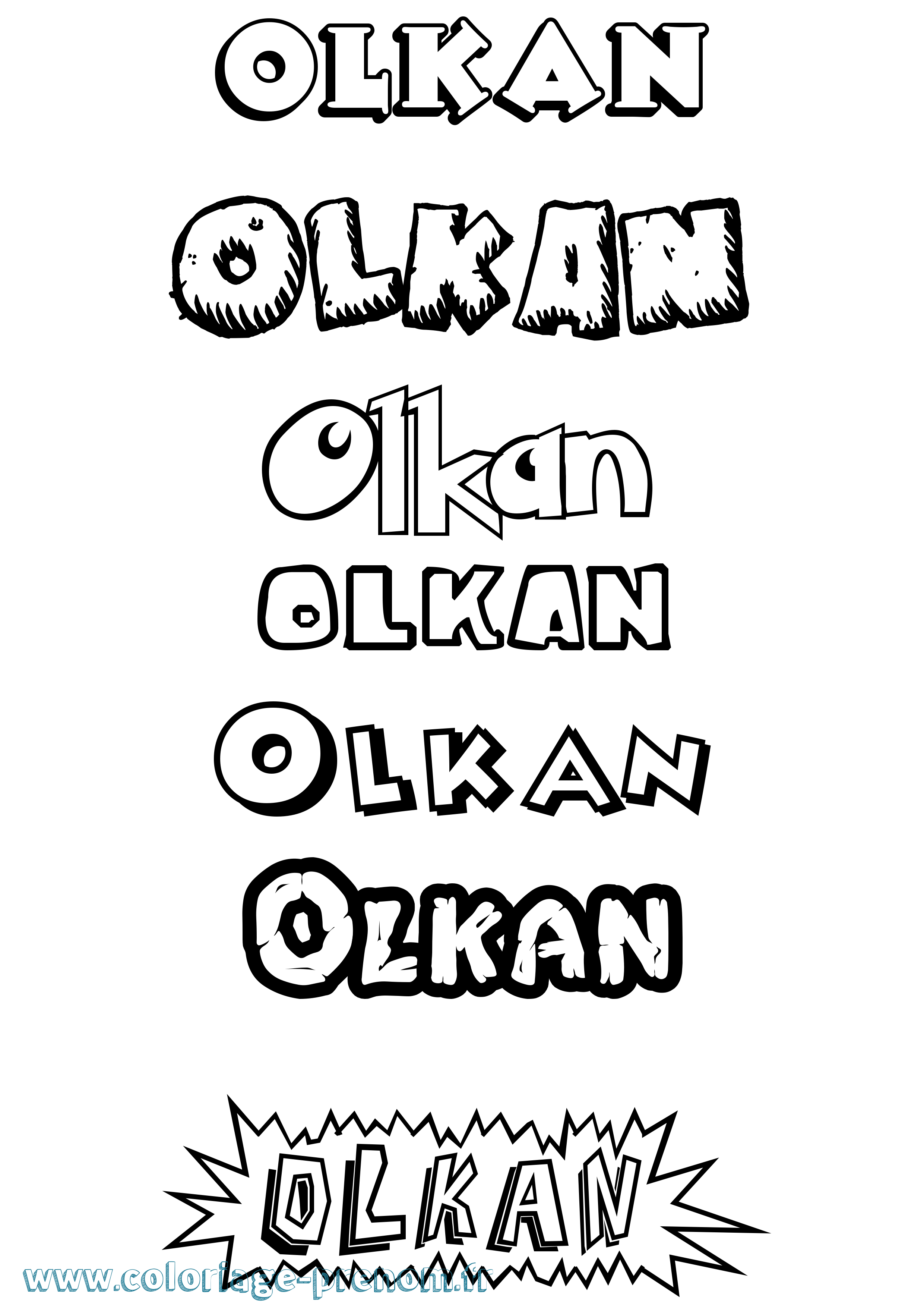Coloriage Olkan Dessin Animé Coloriage prénom Olkan Dessin Animé