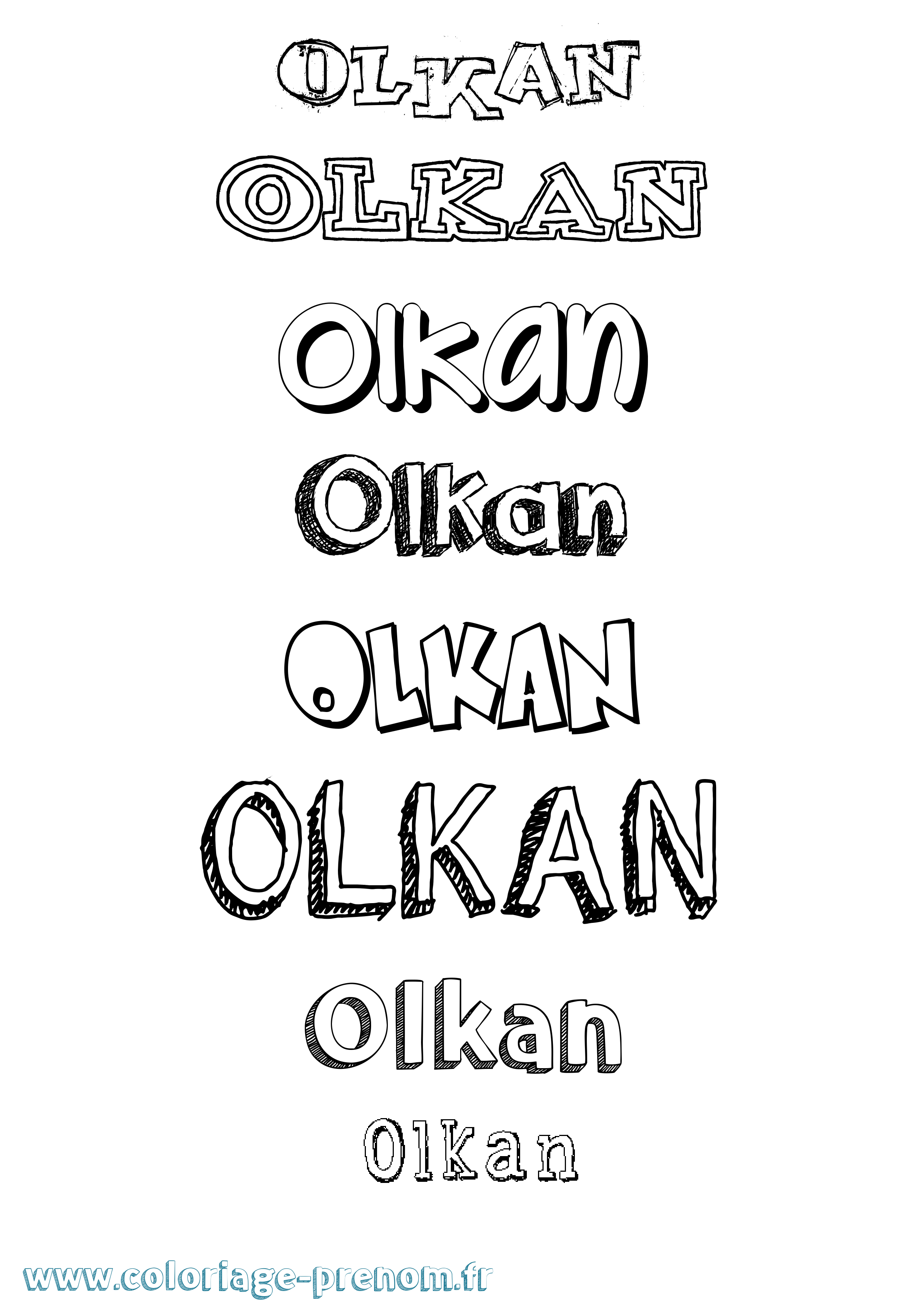 Coloriage Olkan Dessiné Coloriage prénom Olkan Dessiné