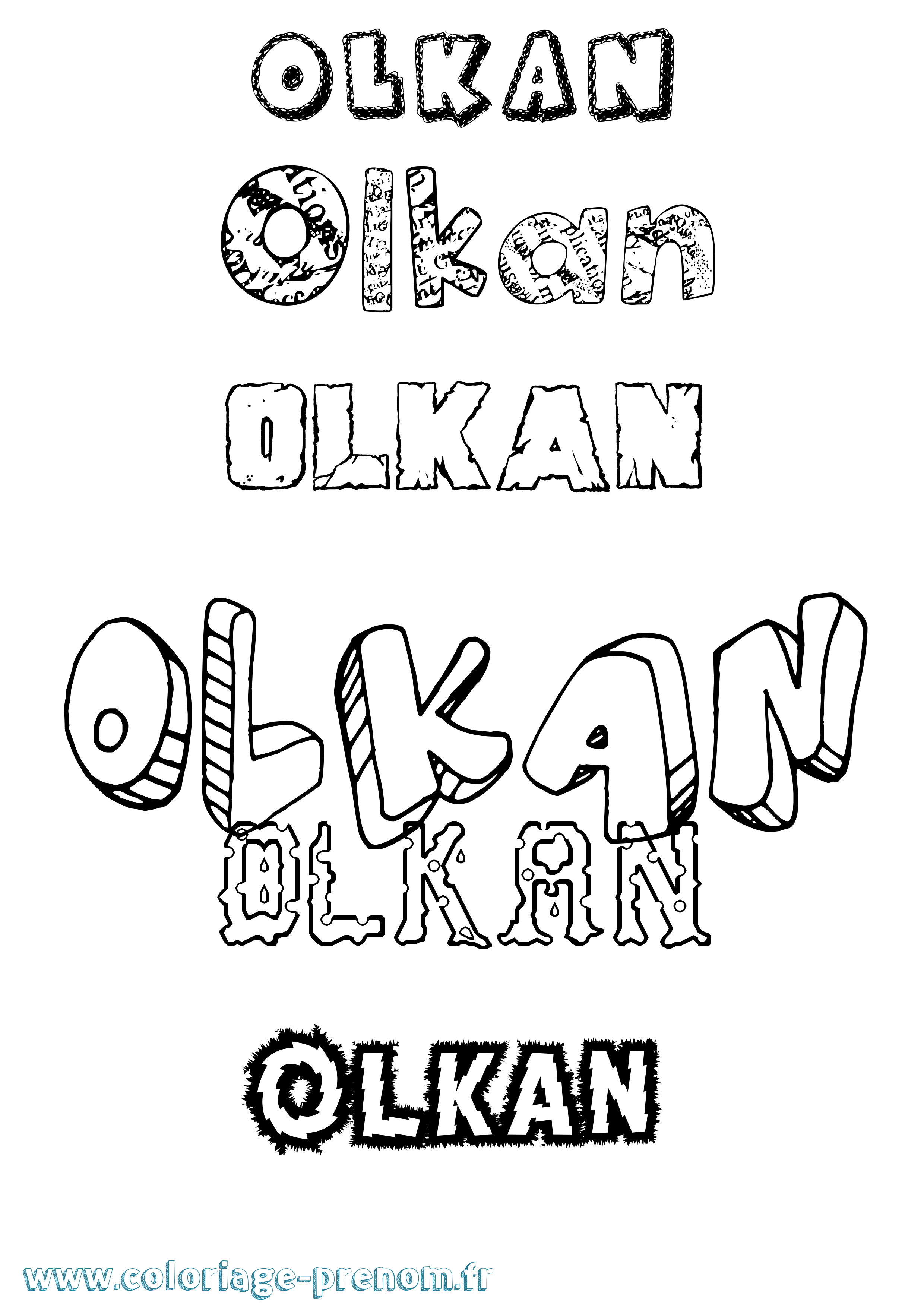 Coloriage Olkan Destructuré Coloriage prénom Olkan Destructuré