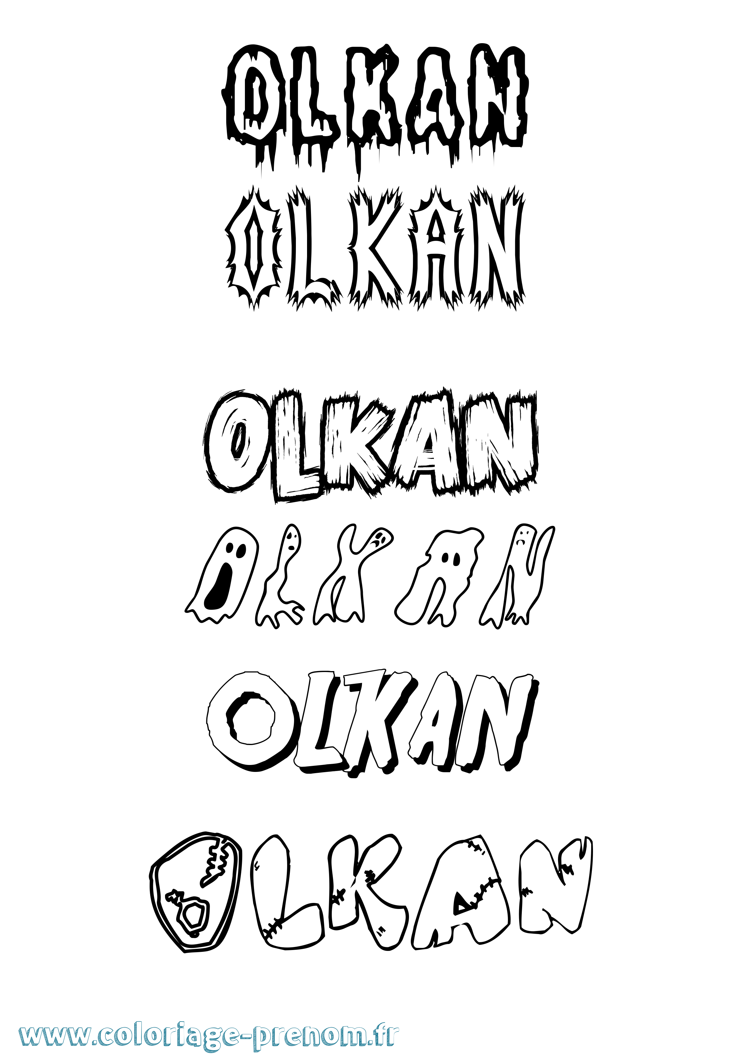 Coloriage Olkan Frisson Coloriage prénom Olkan Frisson