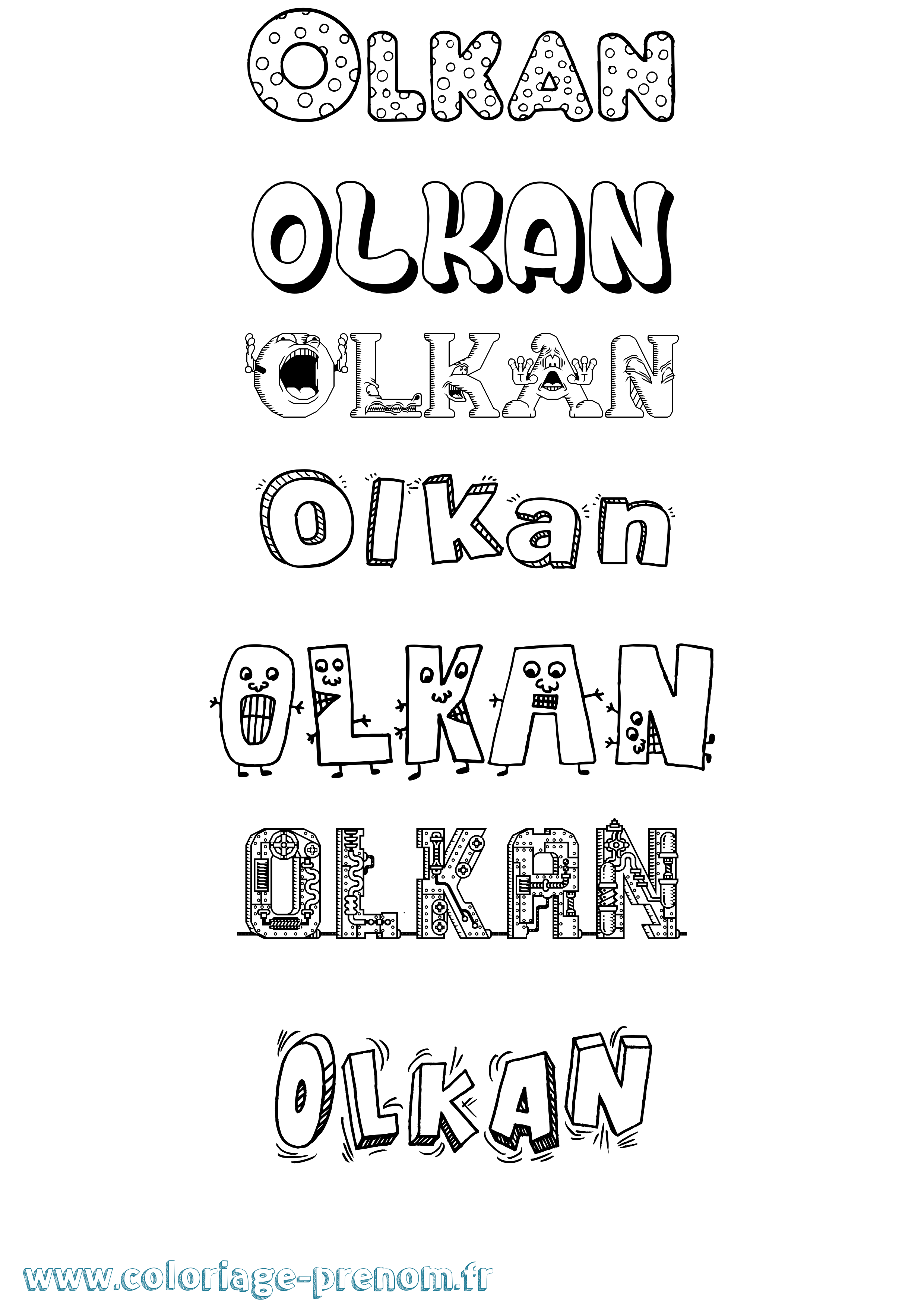 Coloriage Olkan Fun Coloriage prénom Olkan Fun