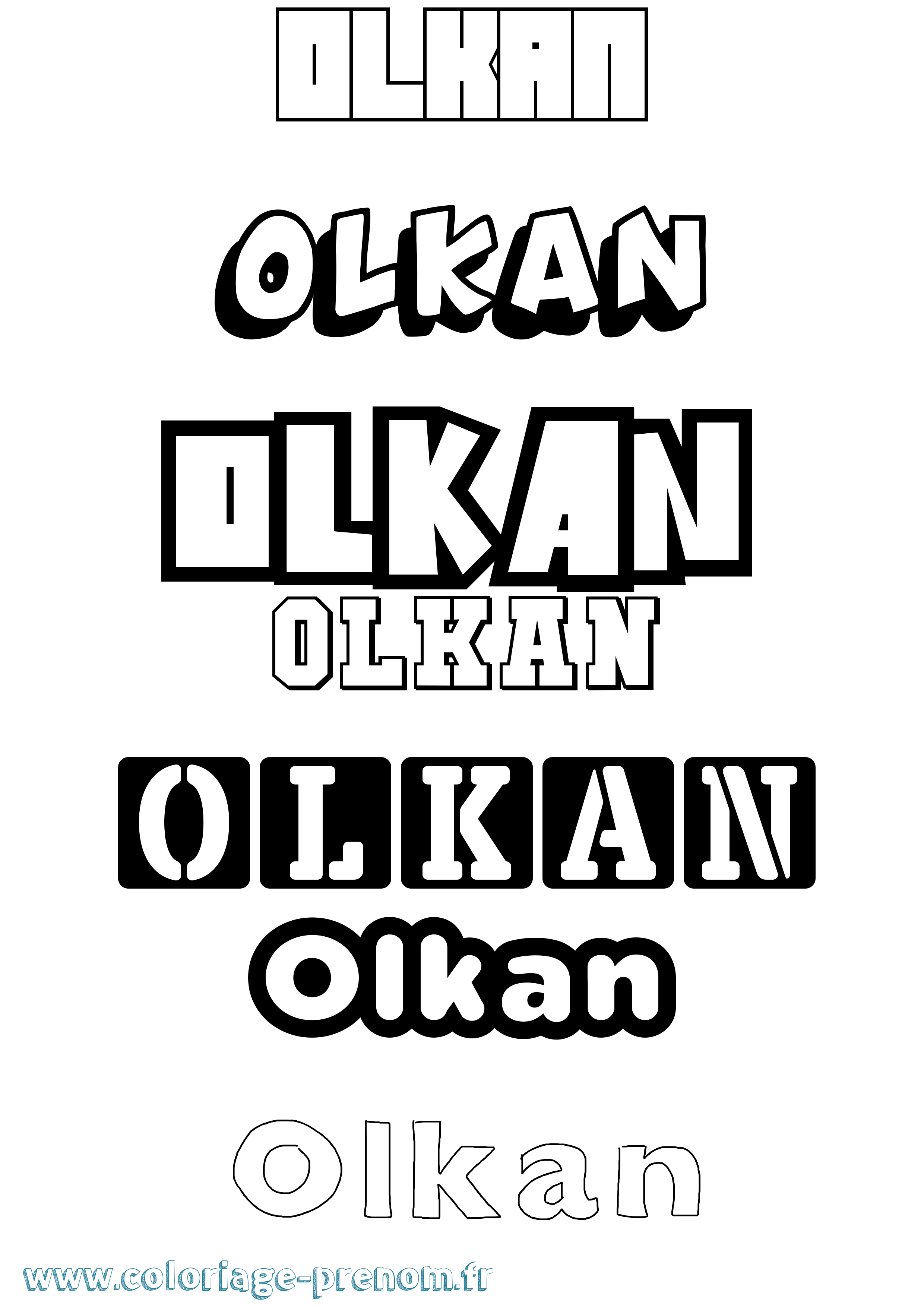 Coloriage Olkan Simple Coloriage prénom Olkan Simple