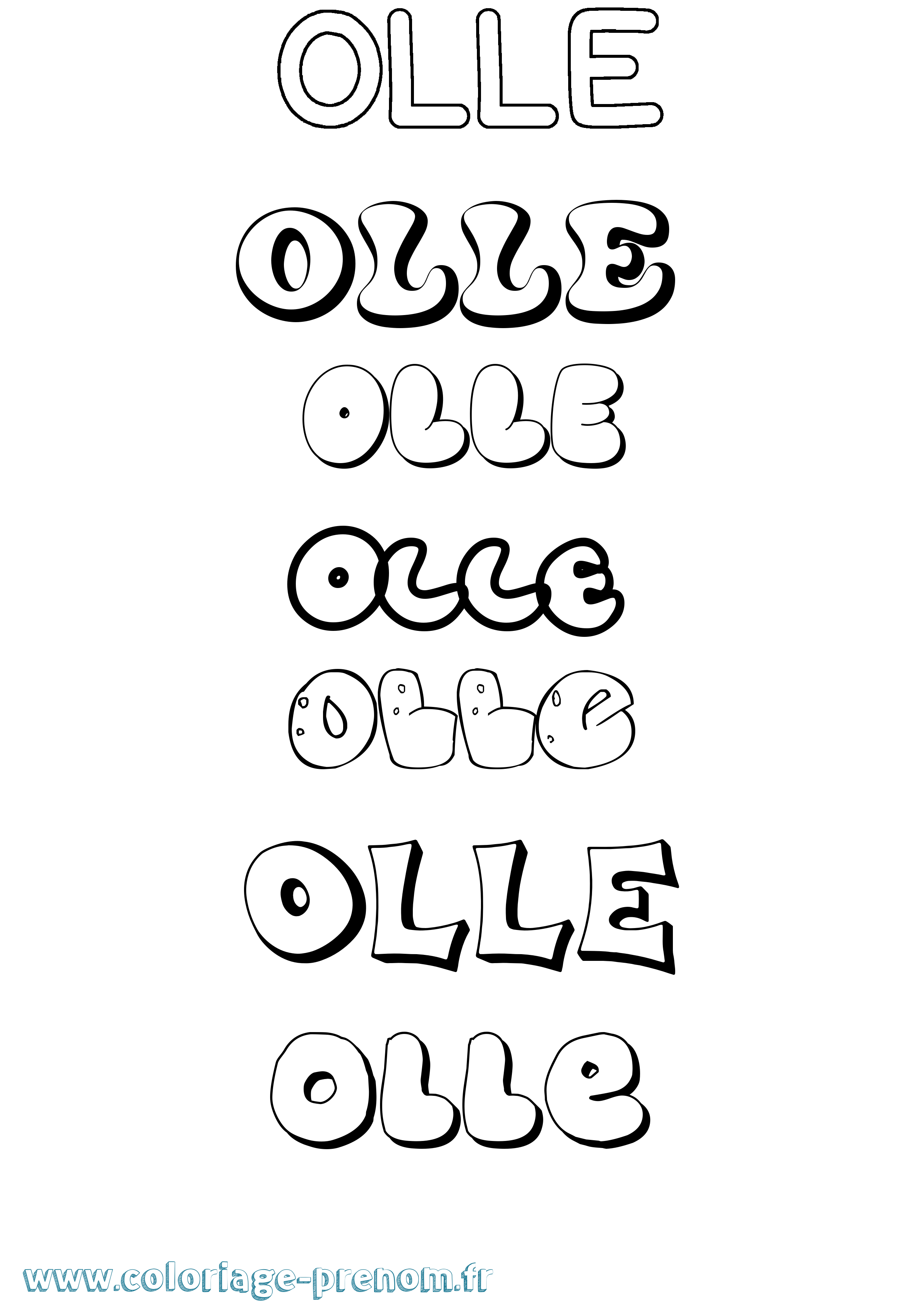 Coloriage Olle Bubble Coloriage prénom Olle Bubble