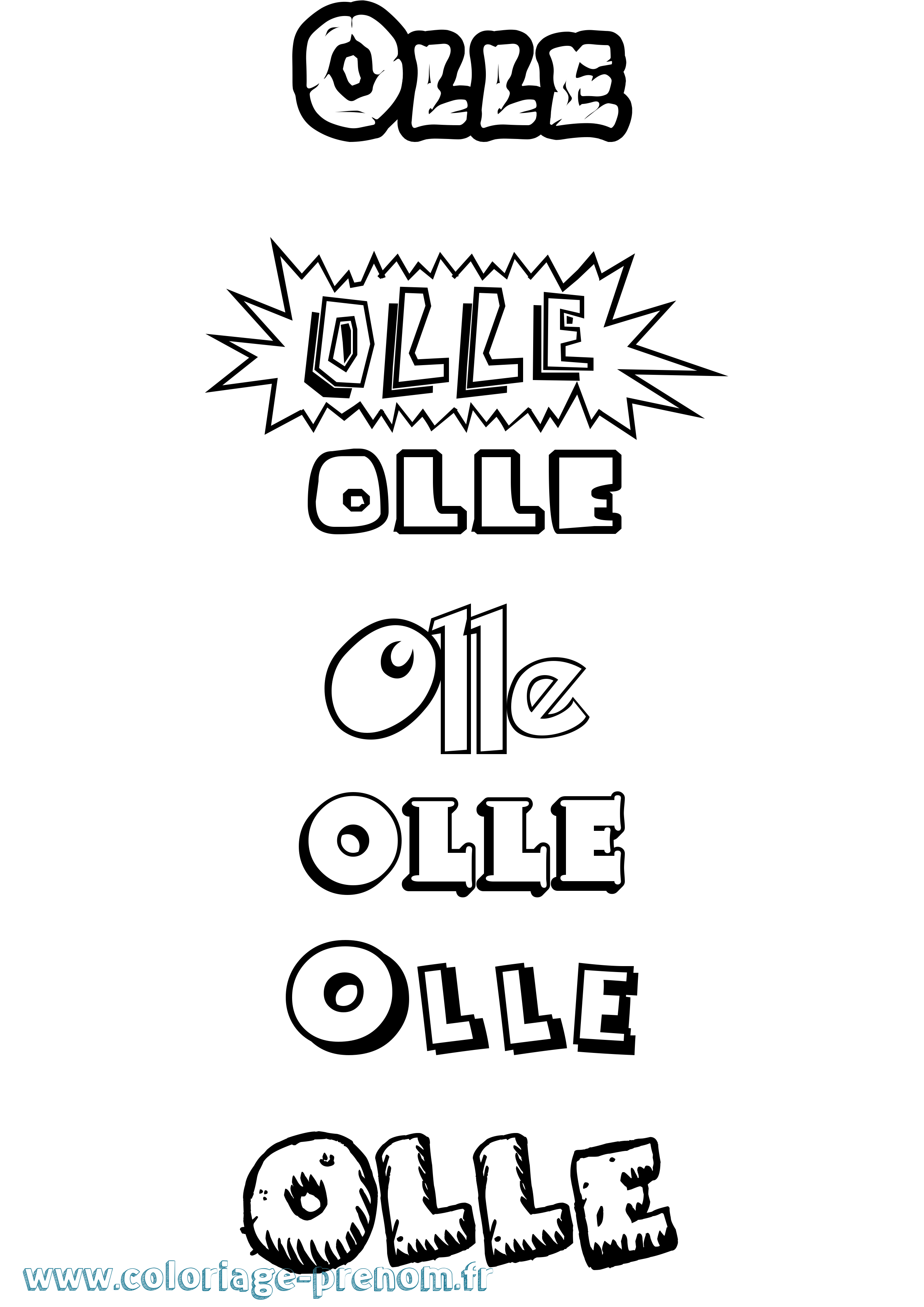 Coloriage Olle Dessin Animé Coloriage prénom Olle Dessin Animé