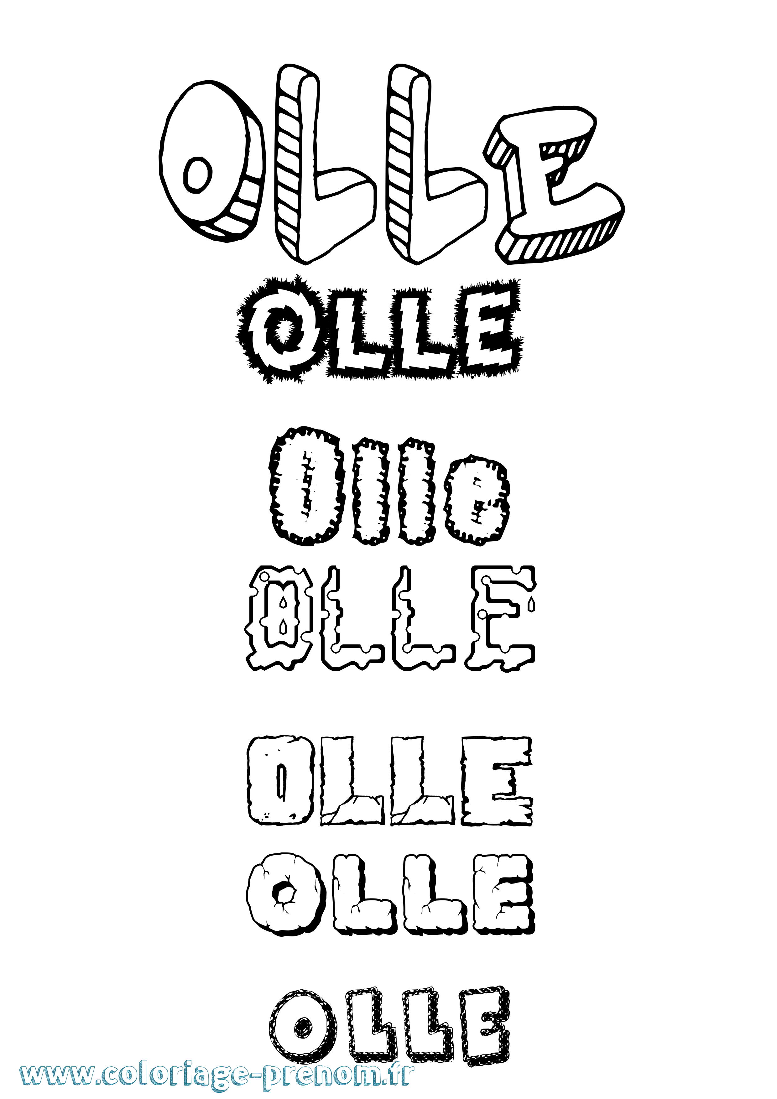 Coloriage Olle Destructuré Coloriage prénom Olle Destructuré