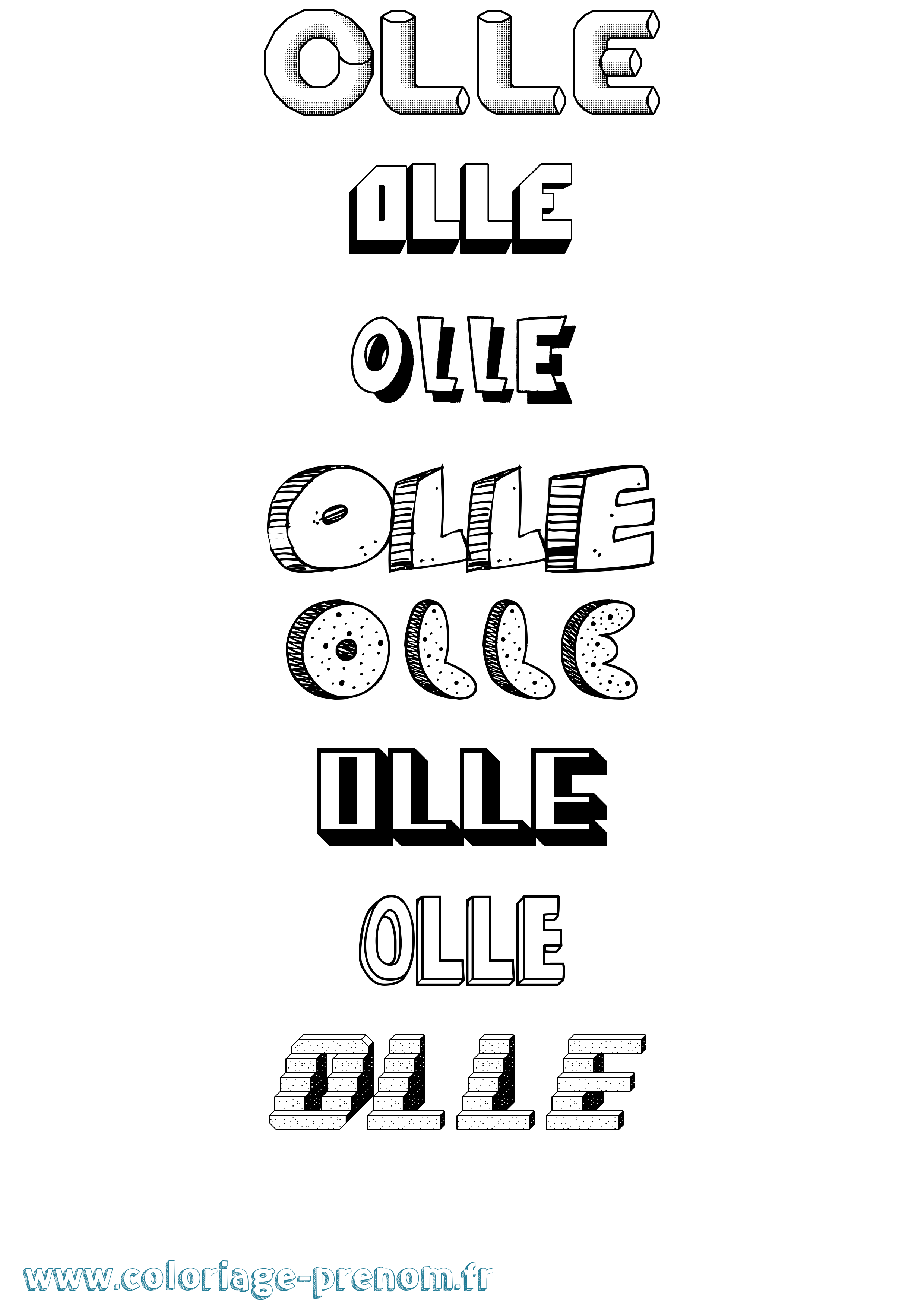 Coloriage Olle Effet 3D Coloriage prénom Olle Effet 3D