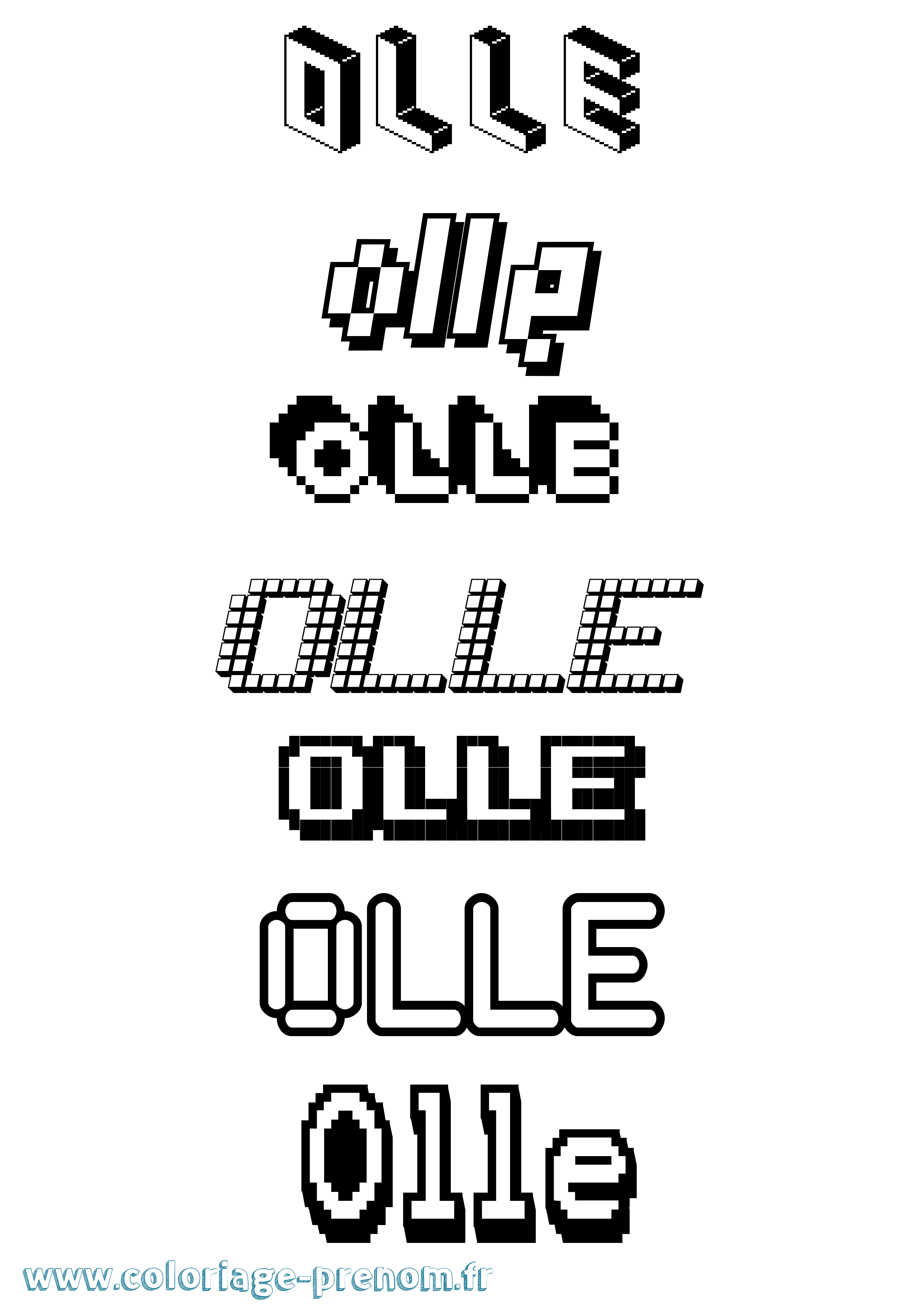 Coloriage Olle Pixel Coloriage prénom Olle Pixel