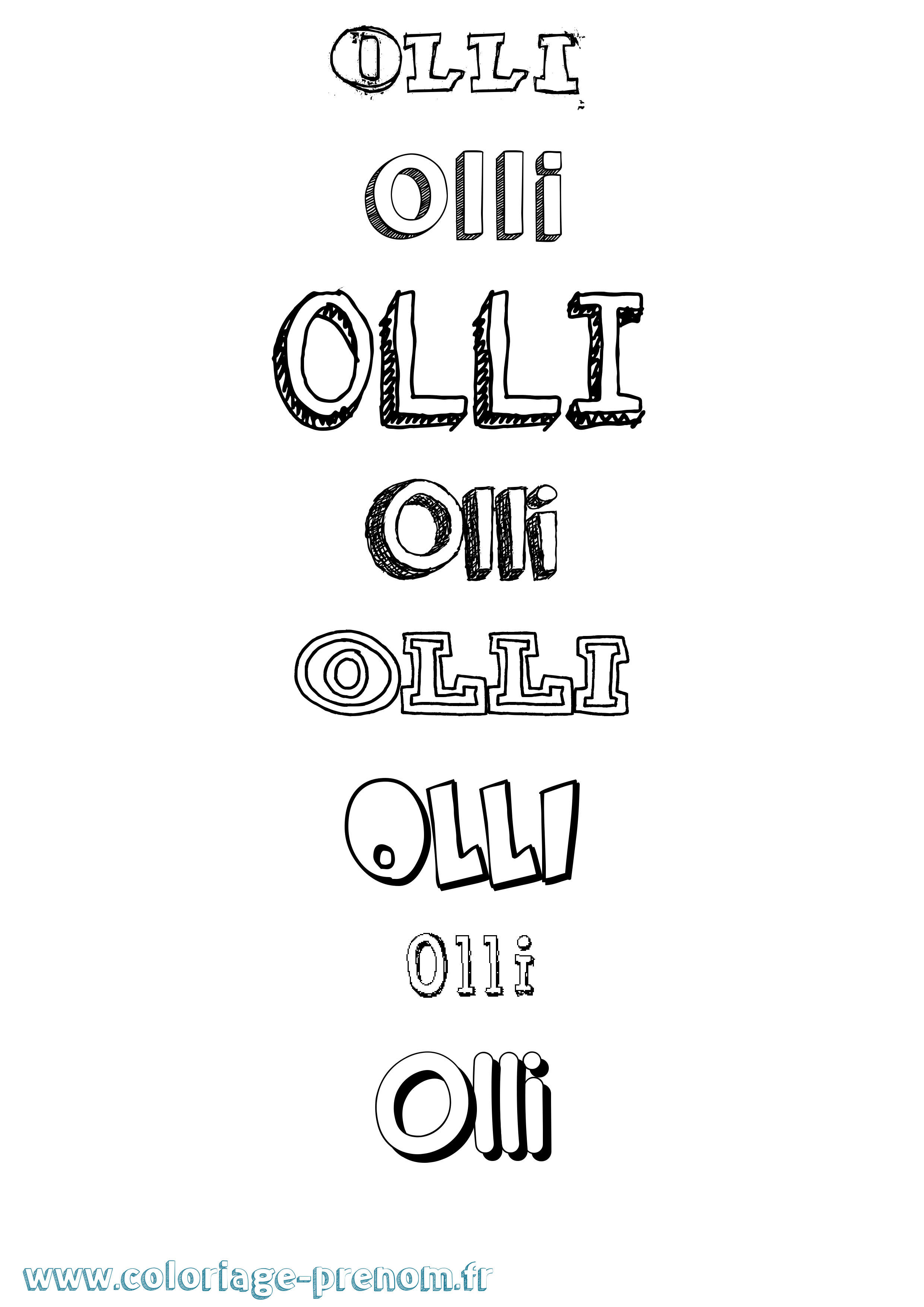 Coloriage Olli Dessiné Coloriage prénom Olli Dessiné