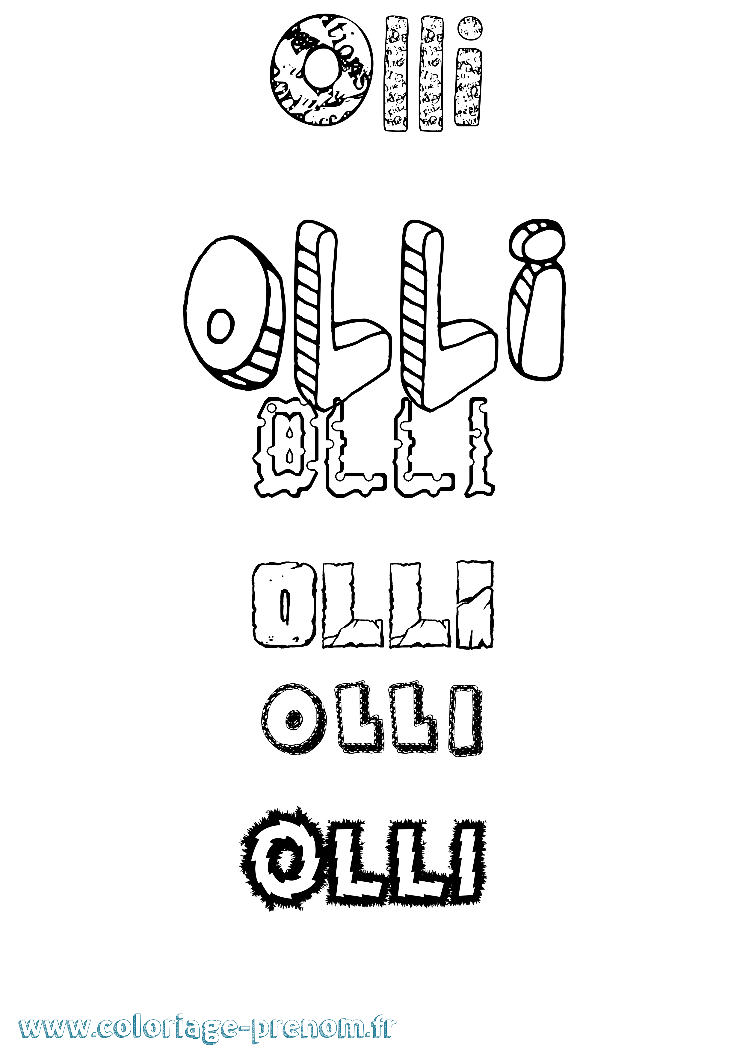 Coloriage Olli Destructuré Coloriage prénom Olli Destructuré