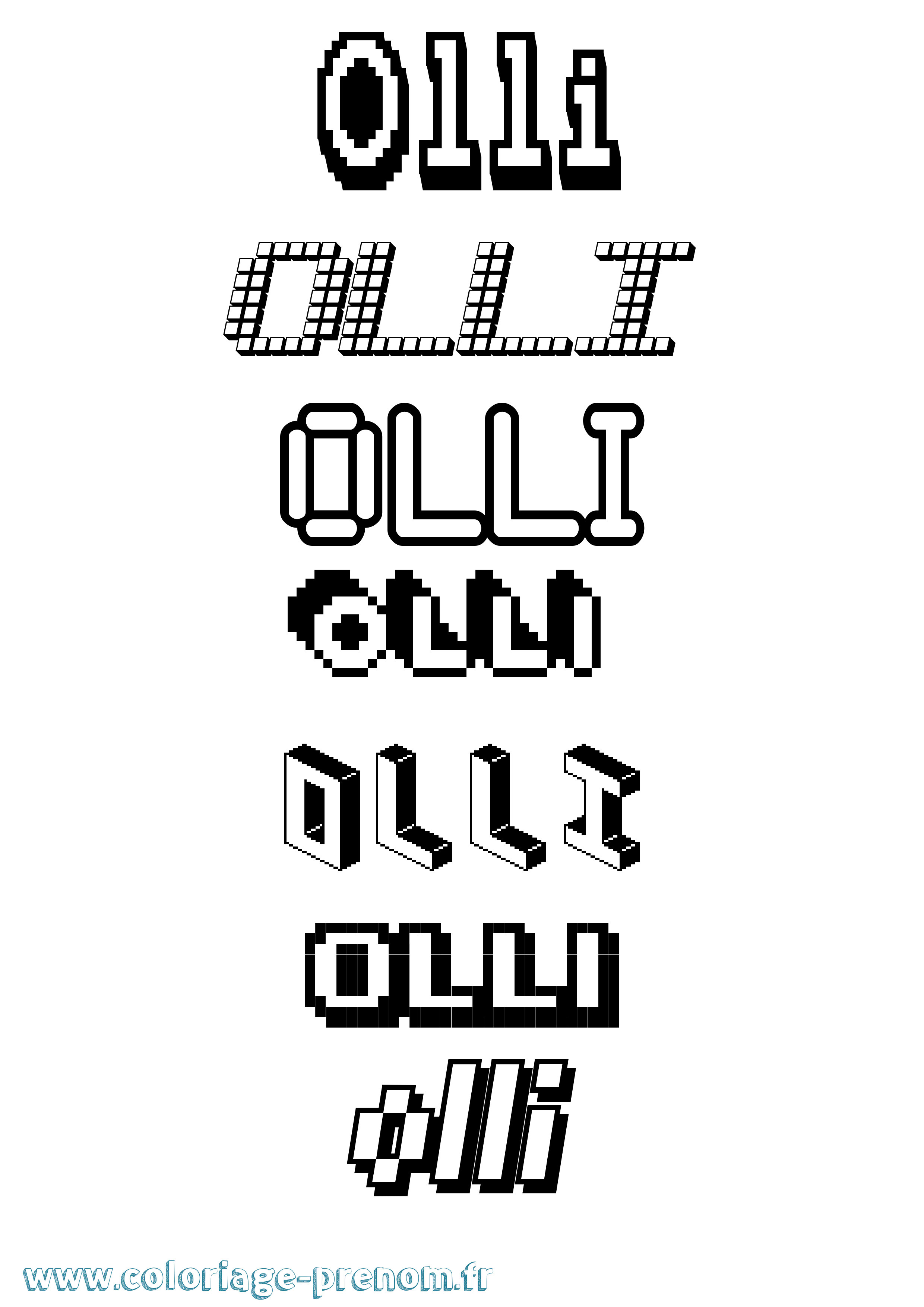 Coloriage Olli Pixel Coloriage prénom Olli Pixel