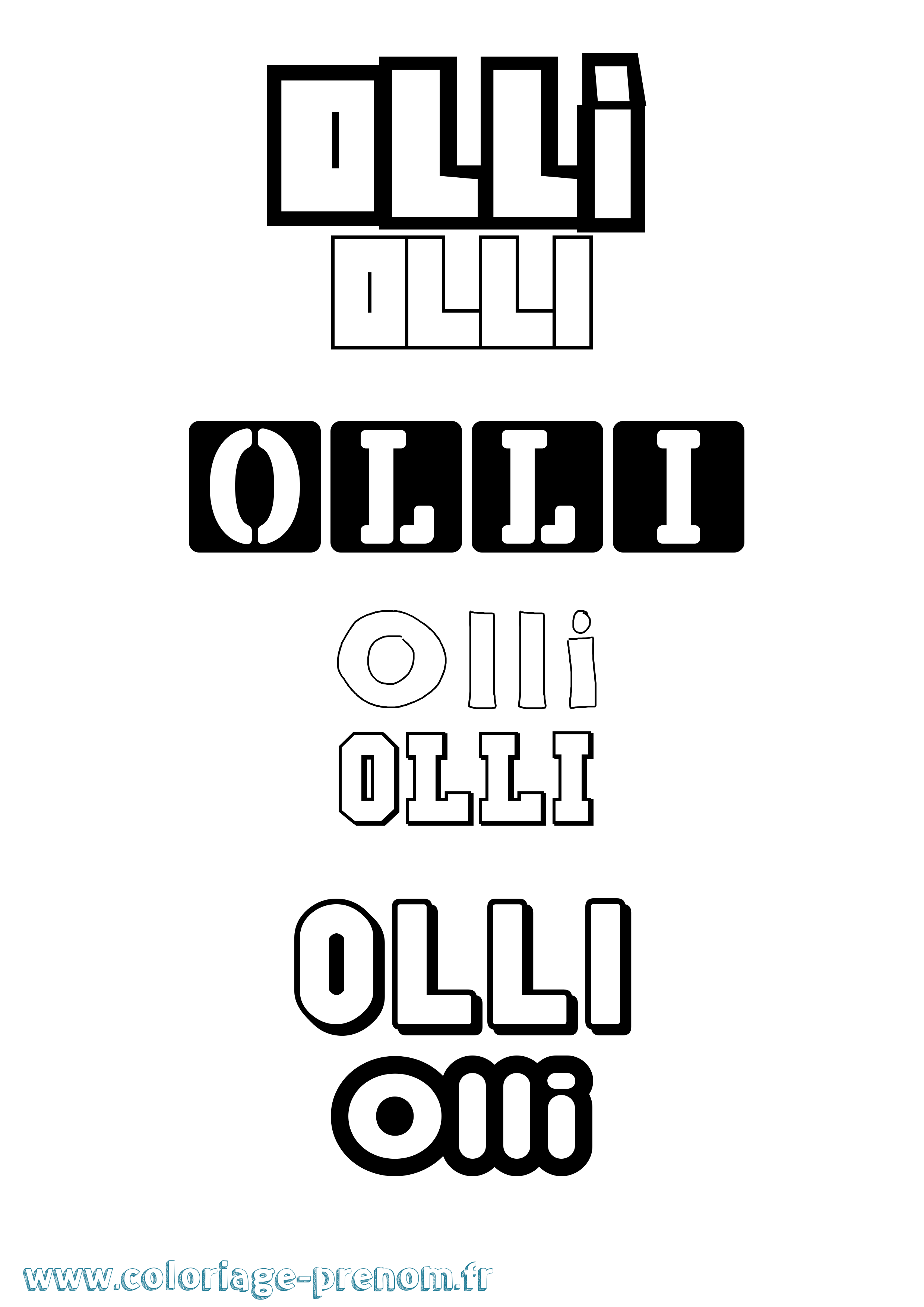 Coloriage Olli Simple Coloriage prénom Olli Simple