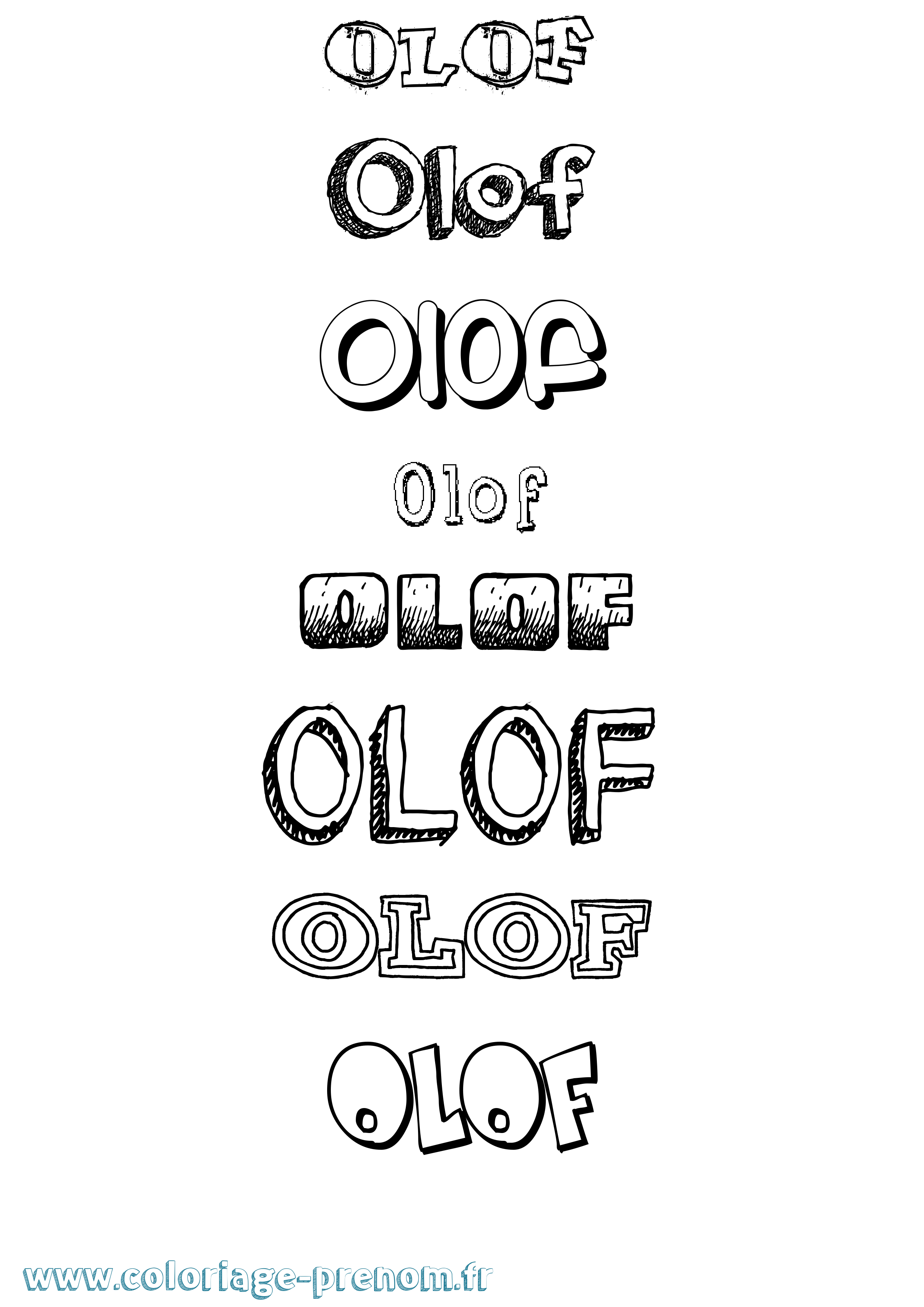 Coloriage Olof Dessiné Coloriage prénom Olof Dessiné