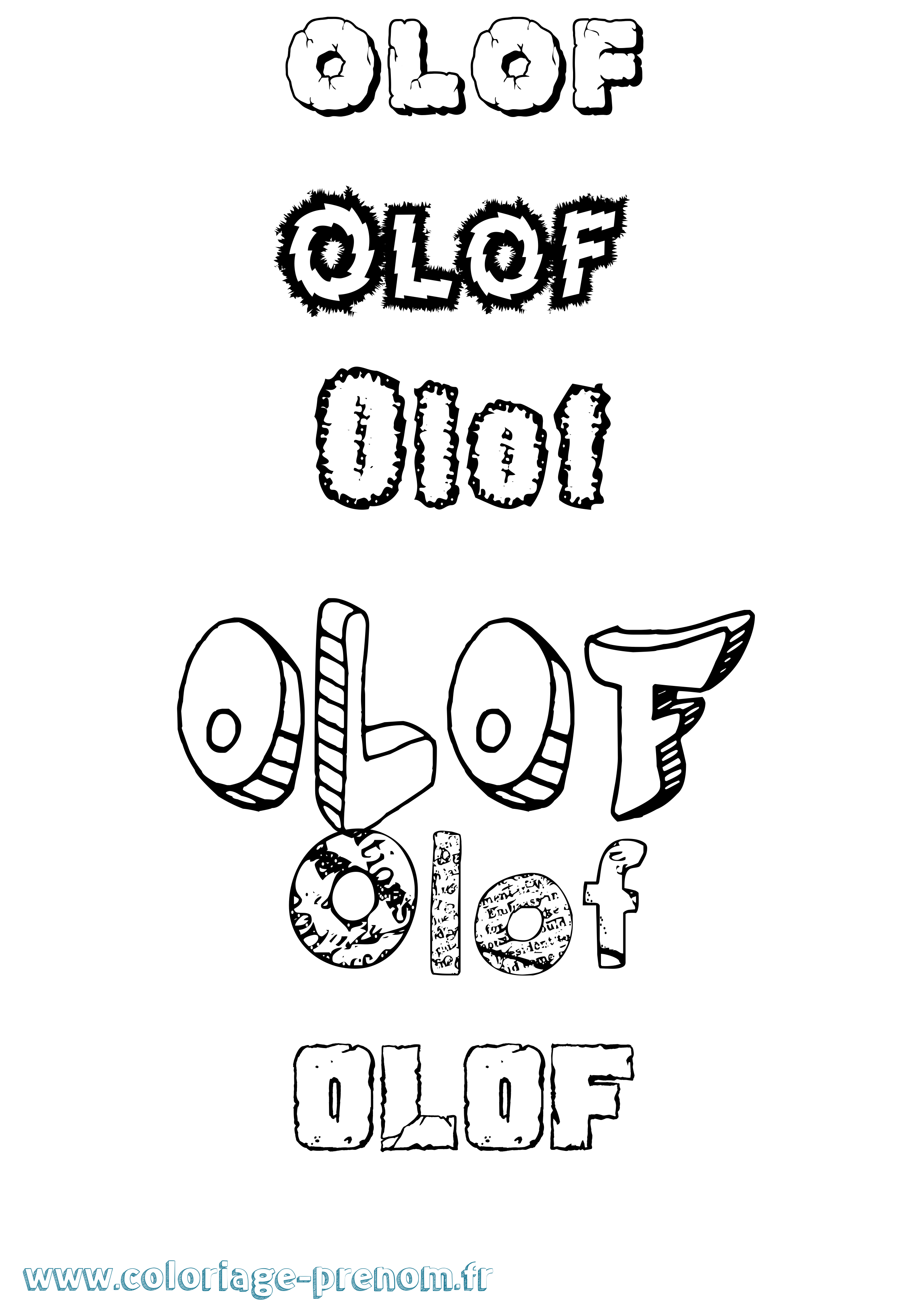 Coloriage Olof Destructuré Coloriage prénom Olof Destructuré