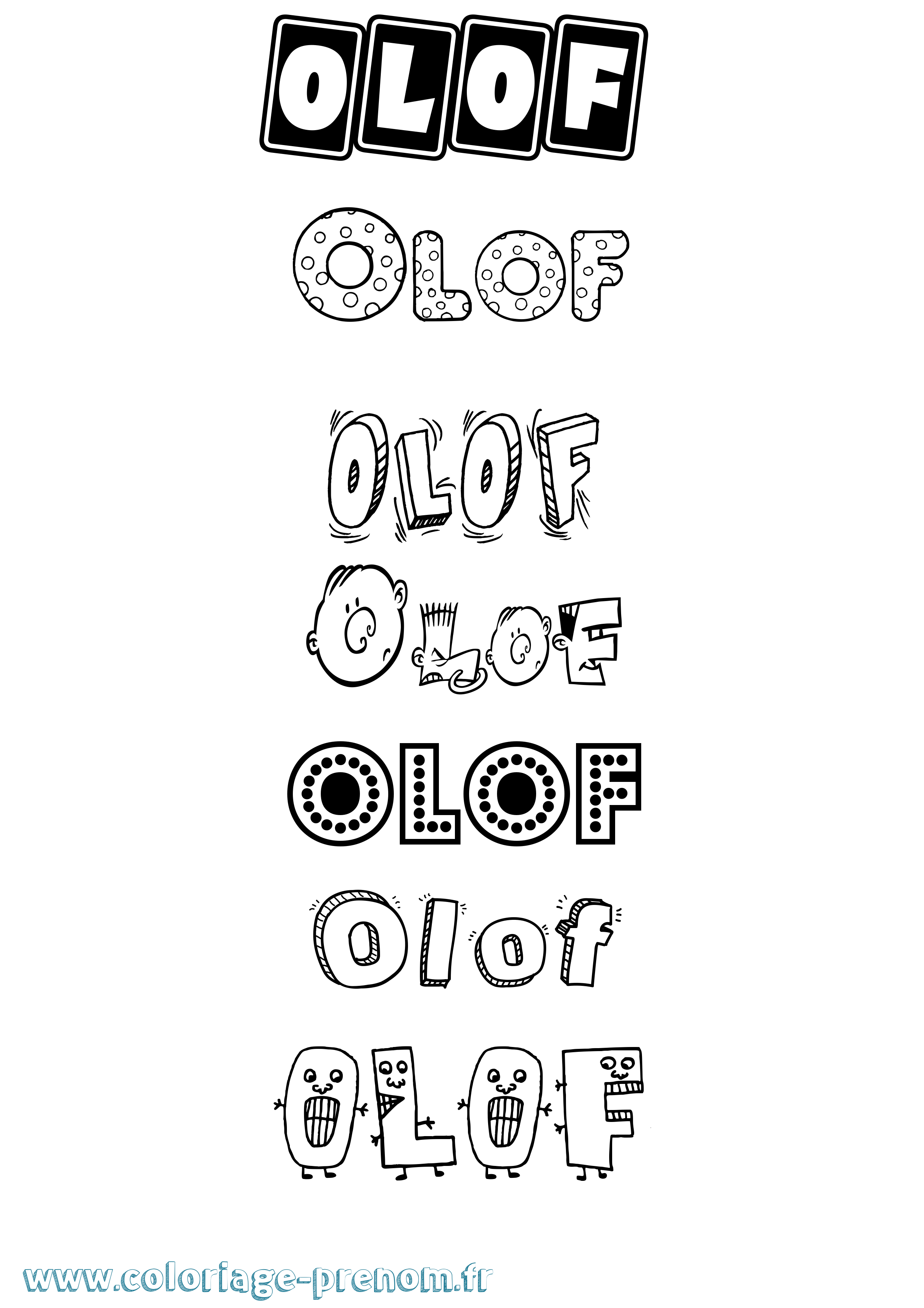 Coloriage Olof Fun Coloriage prénom Olof Fun