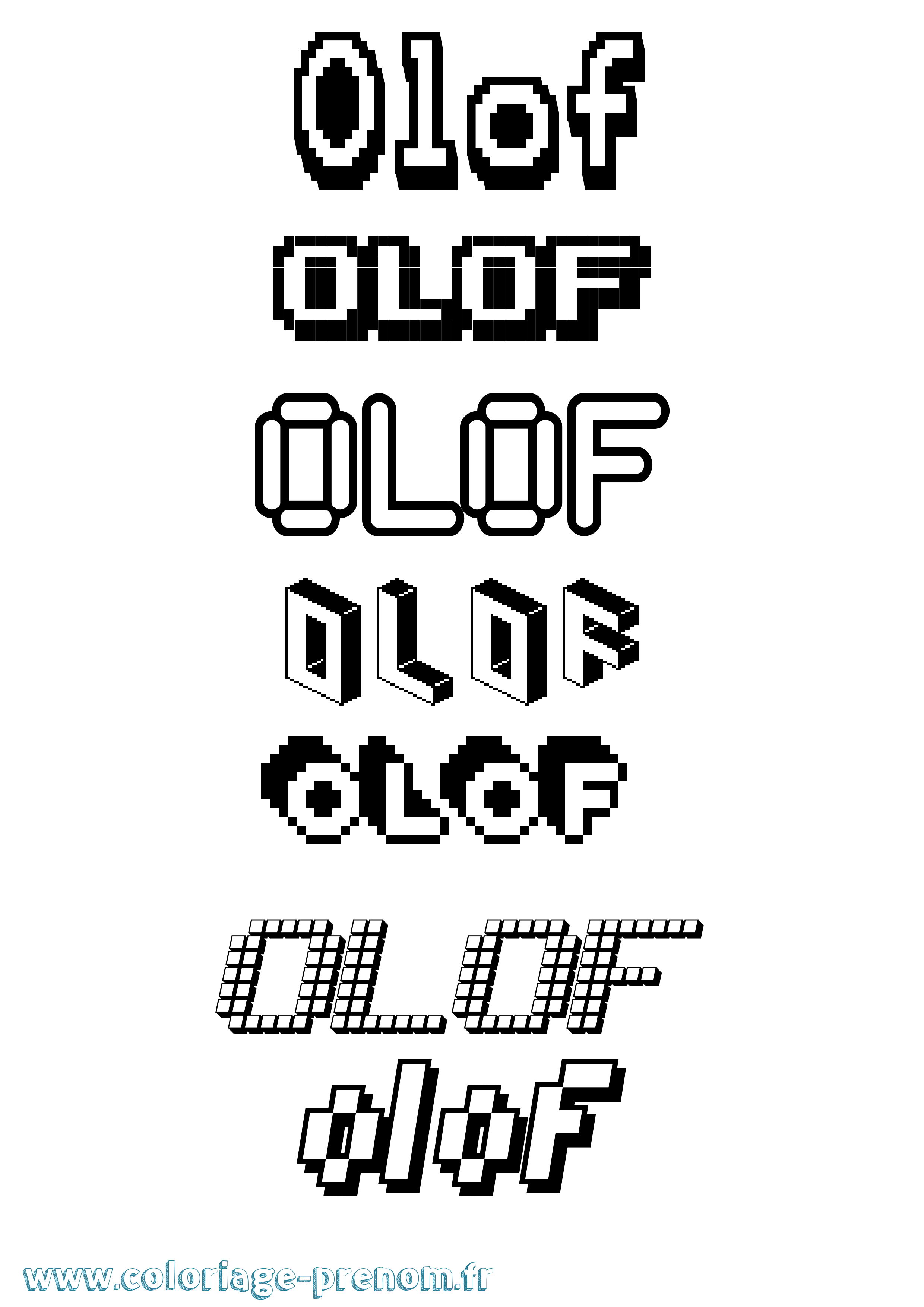 Coloriage Olof Pixel Coloriage prénom Olof Pixel