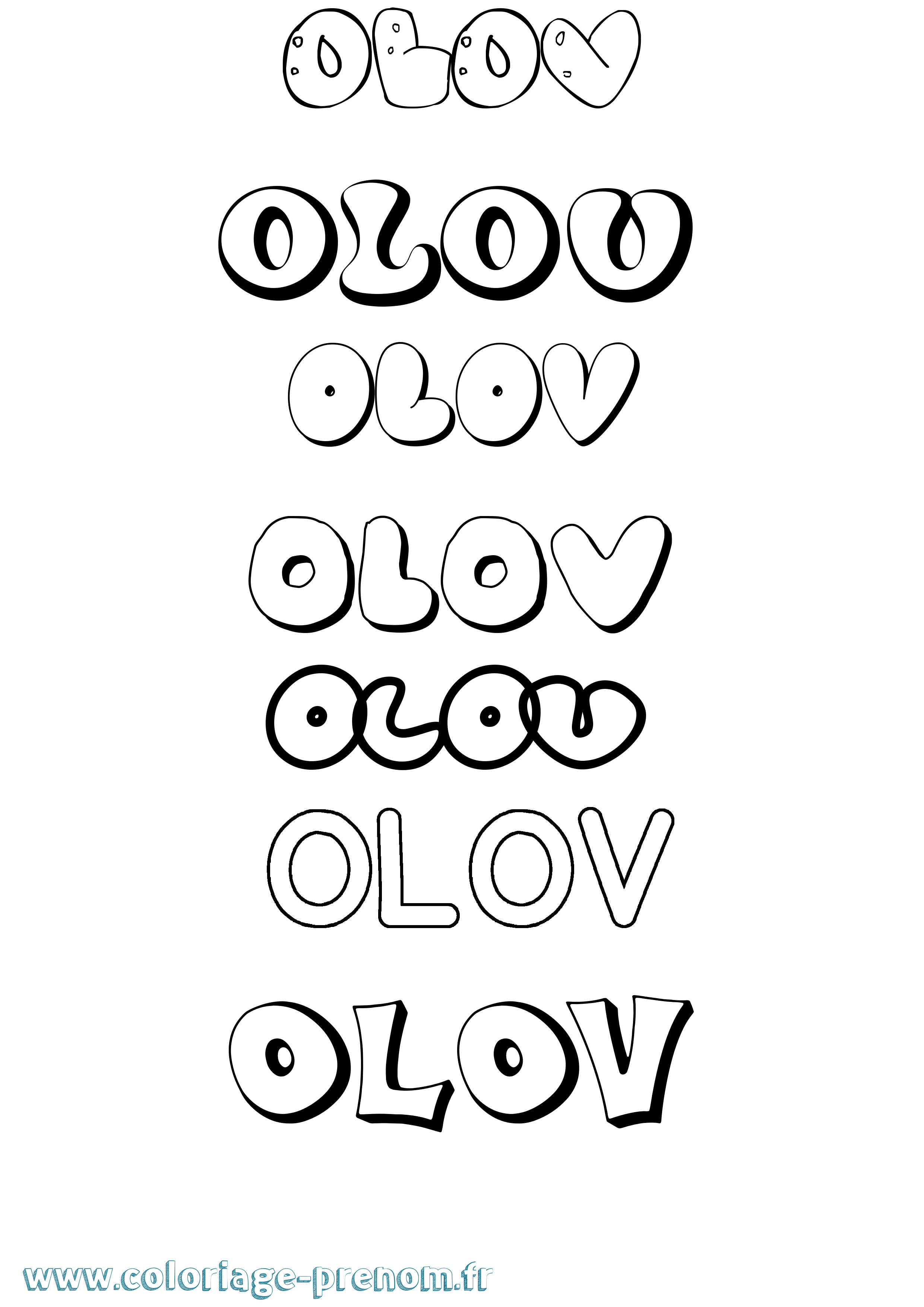 Coloriage Olov Bubble Coloriage prénom Olov Bubble