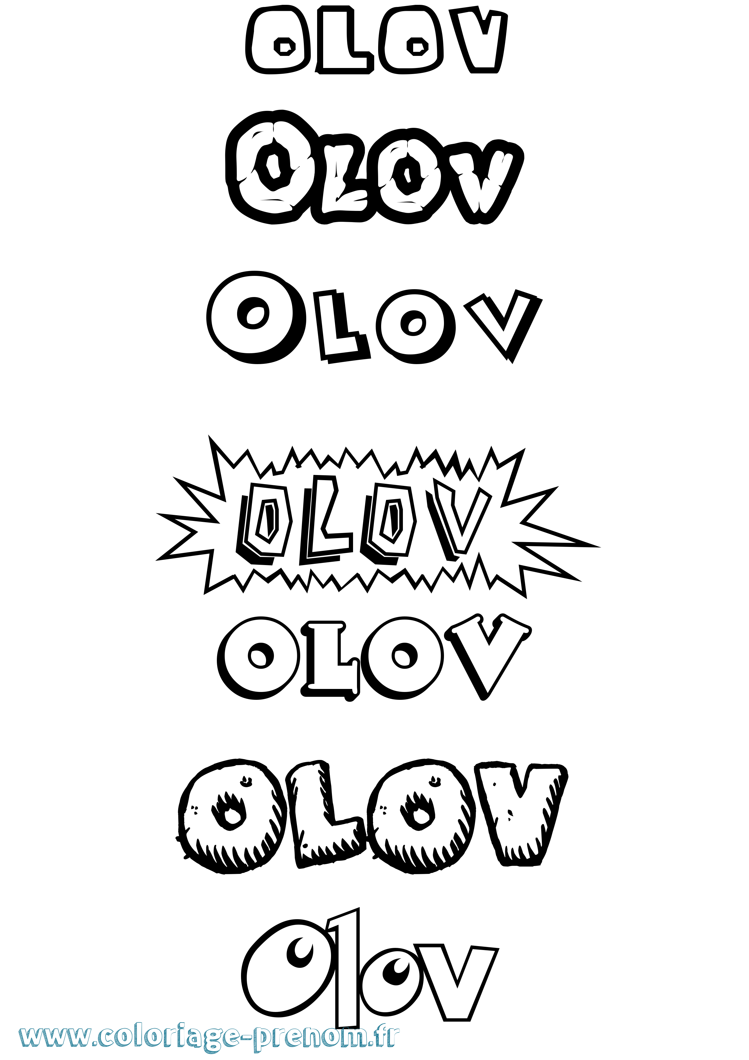 Coloriage Olov Dessin Animé Coloriage prénom Olov Dessin Animé