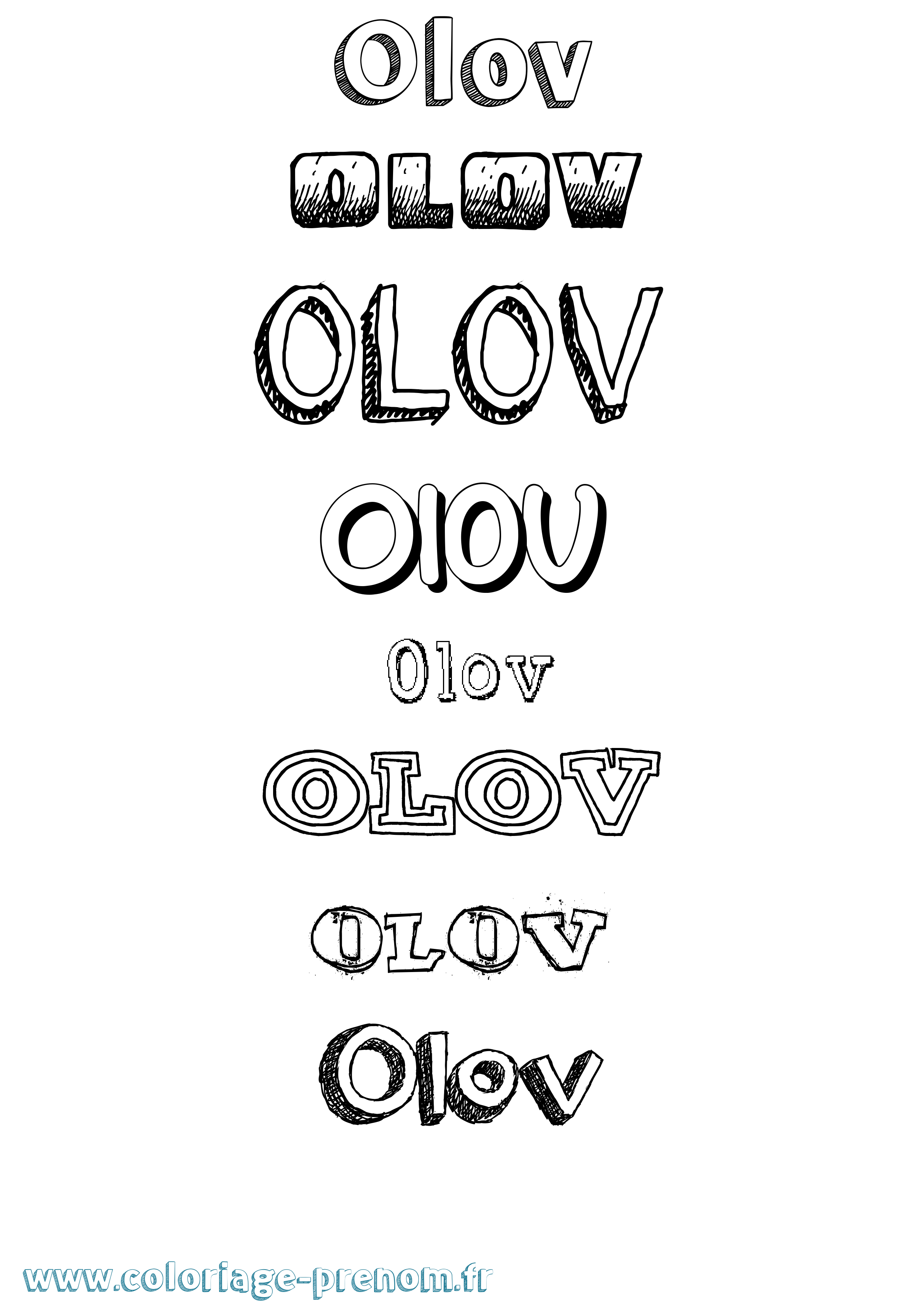 Coloriage Olov Dessiné Coloriage prénom Olov Dessiné