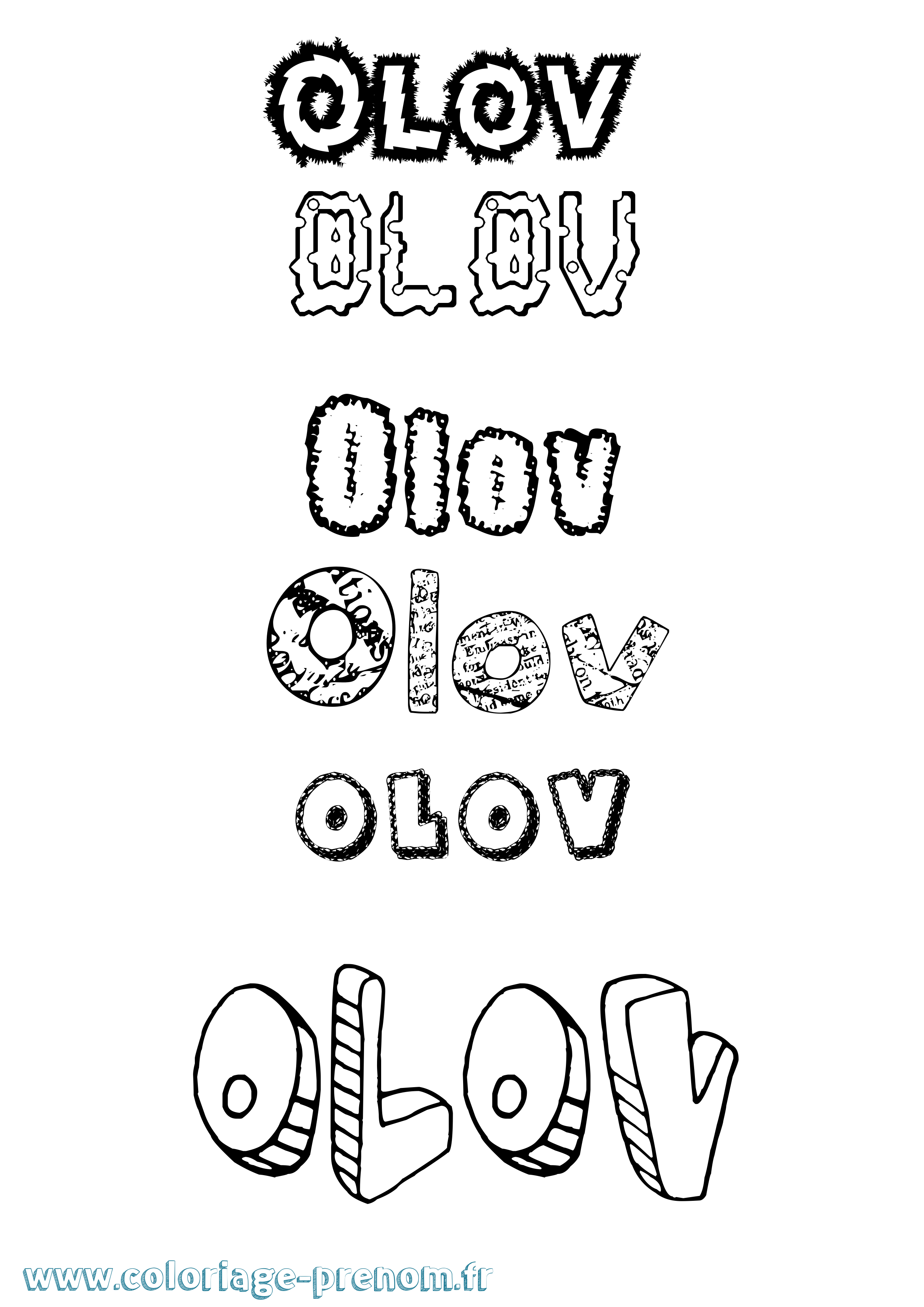 Coloriage Olov Destructuré Coloriage prénom Olov Destructuré
