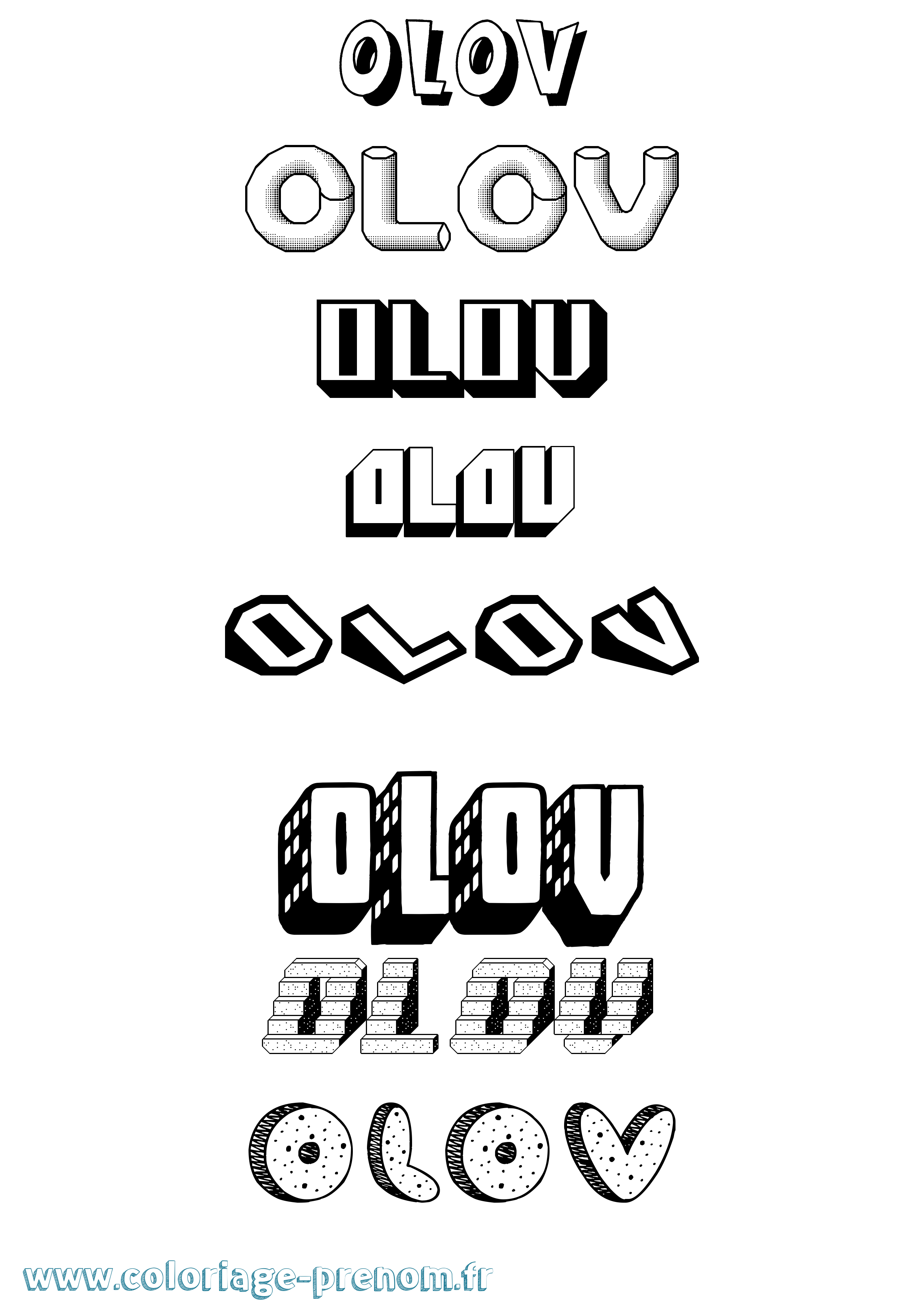 Coloriage Olov Effet 3D Coloriage prénom Olov Effet 3D