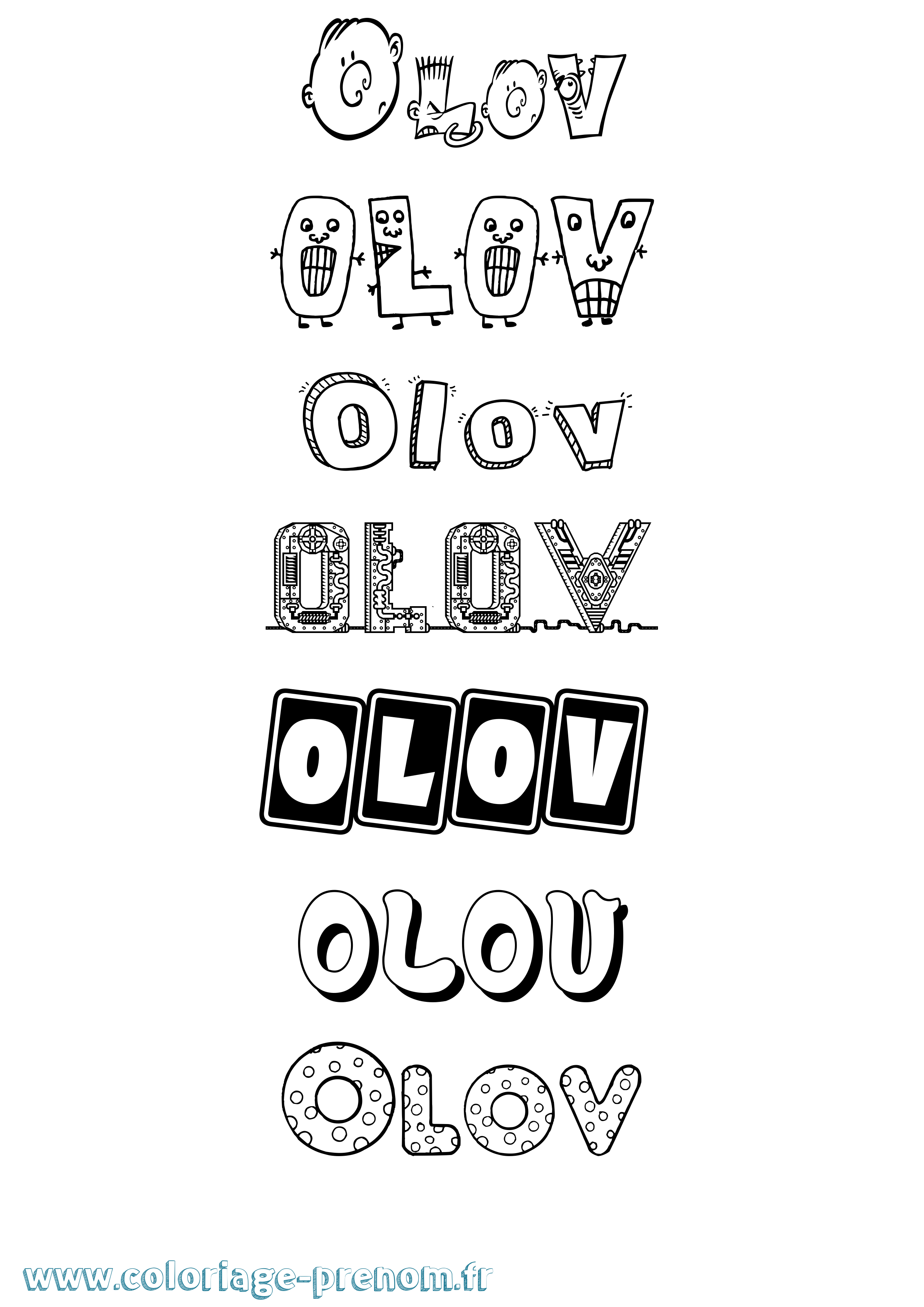 Coloriage Olov Fun Coloriage prénom Olov Fun