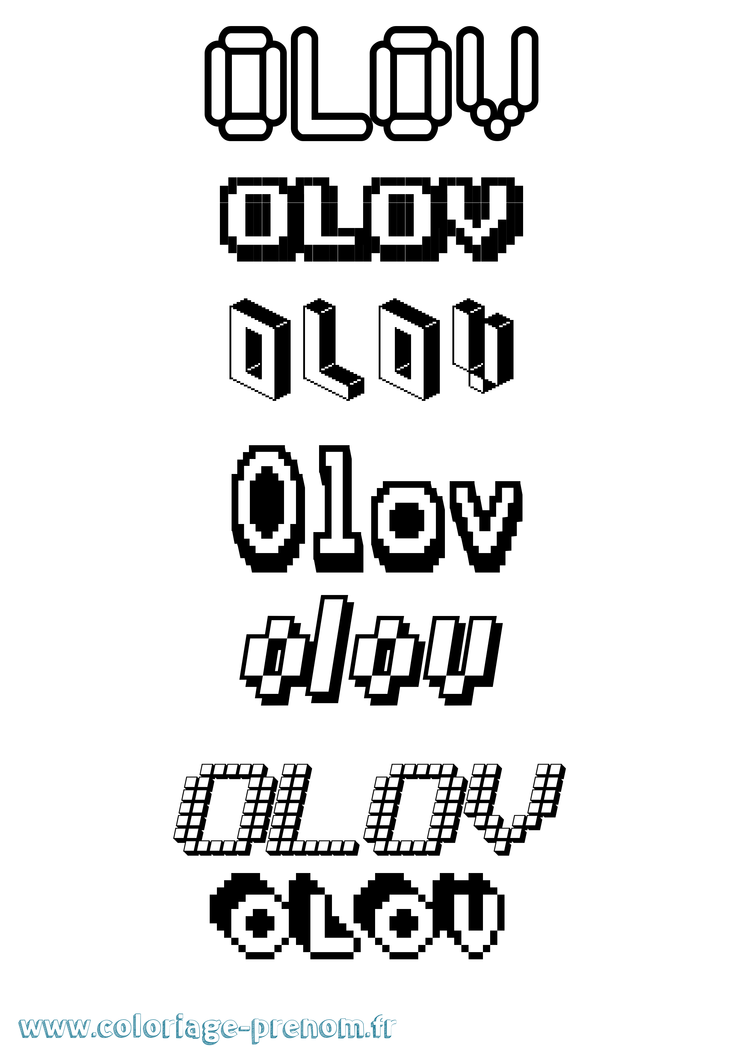 Coloriage Olov Pixel Coloriage prénom Olov Pixel