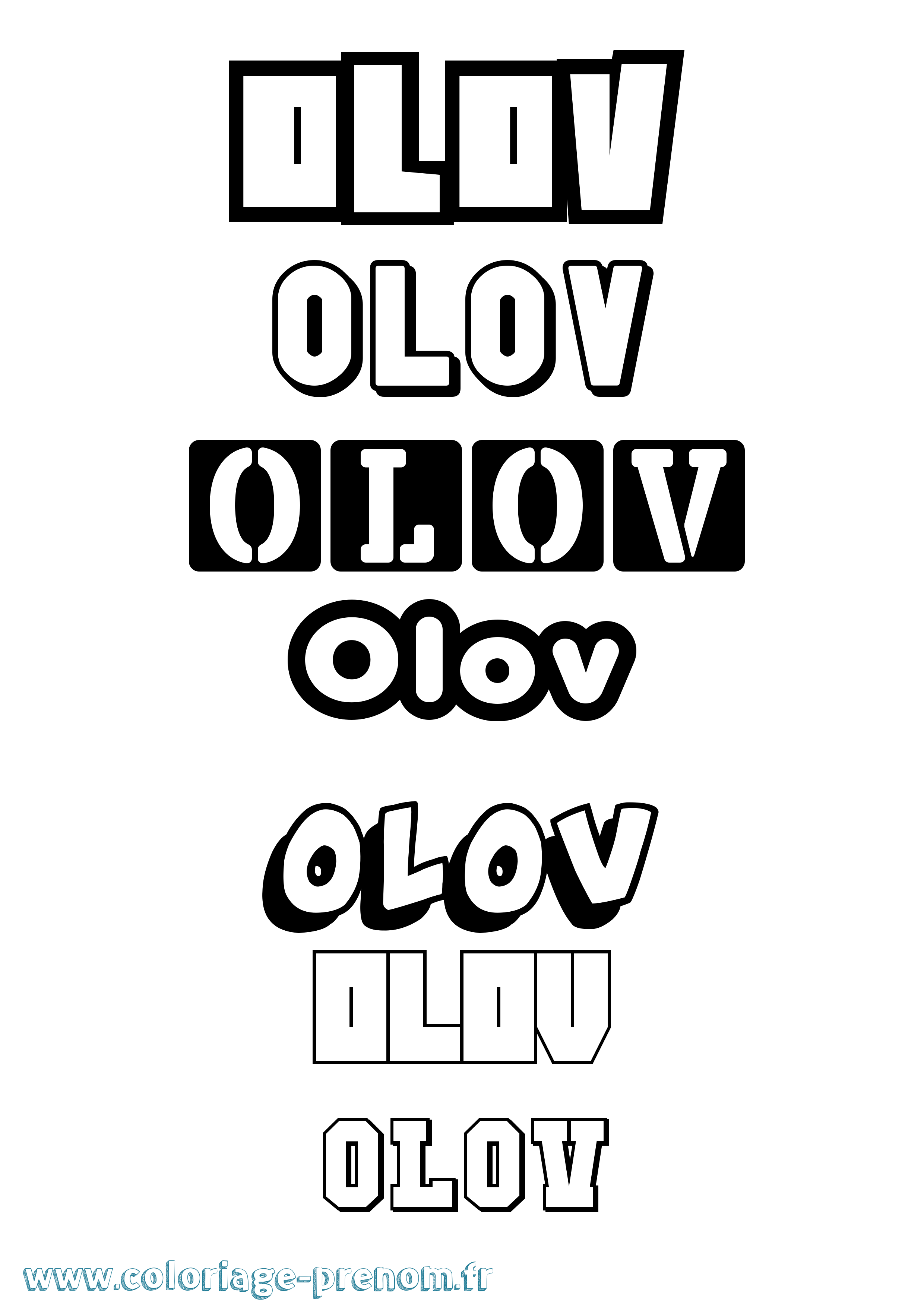 Coloriage Olov Simple Coloriage prénom Olov Simple