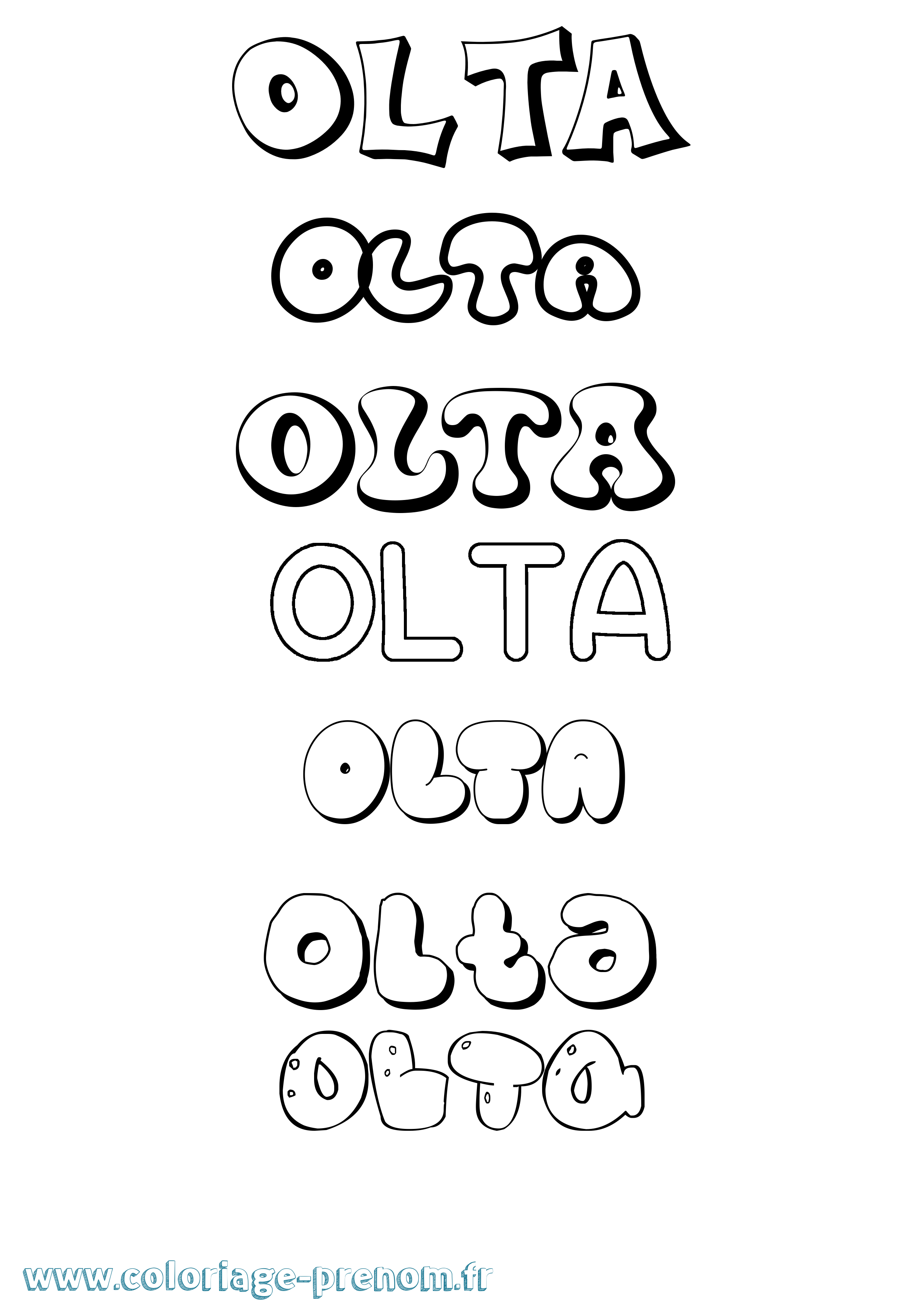 Coloriage Olta Bubble Coloriage prénom Olta Bubble