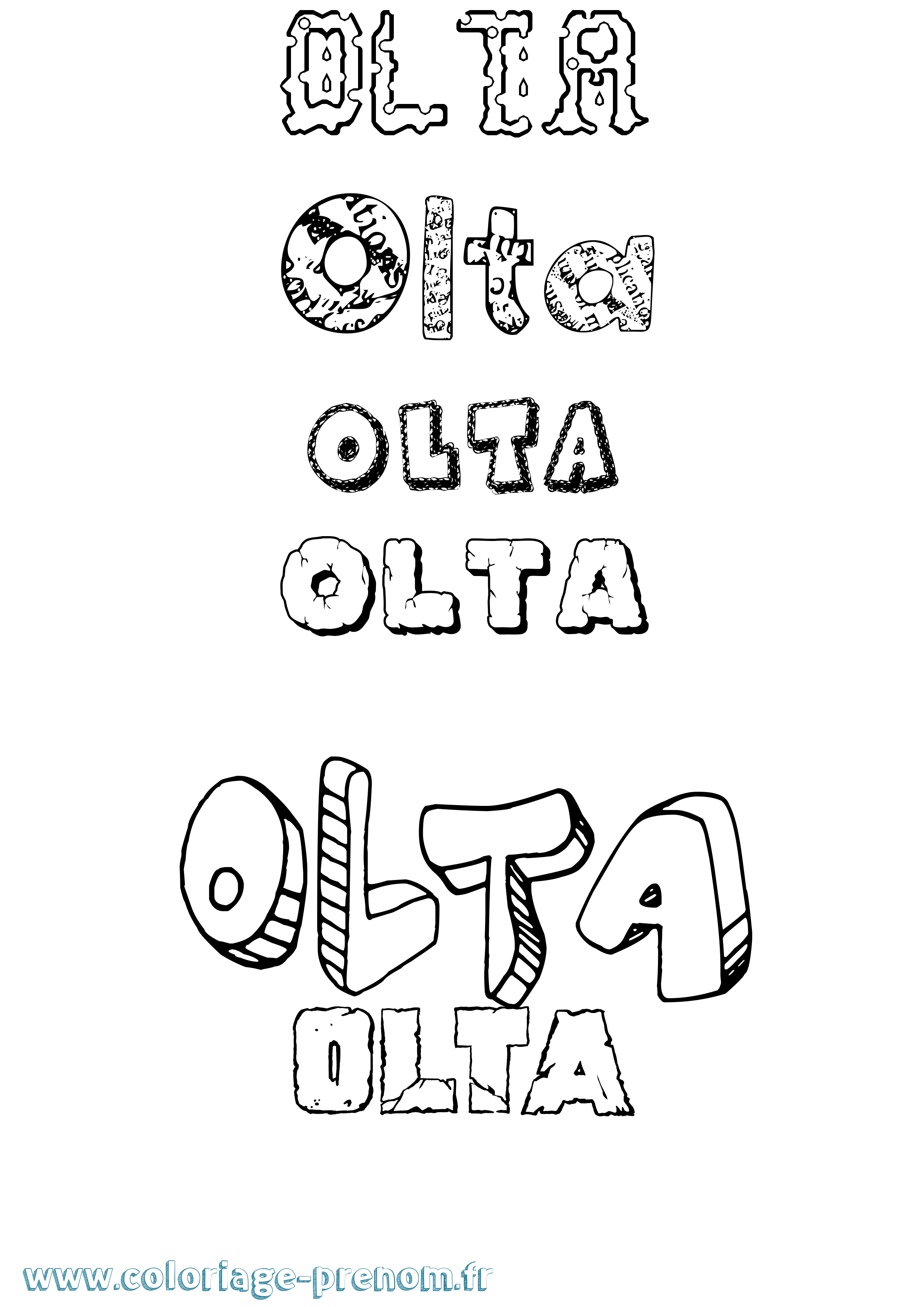 Coloriage Olta Destructuré Coloriage prénom Olta Destructuré