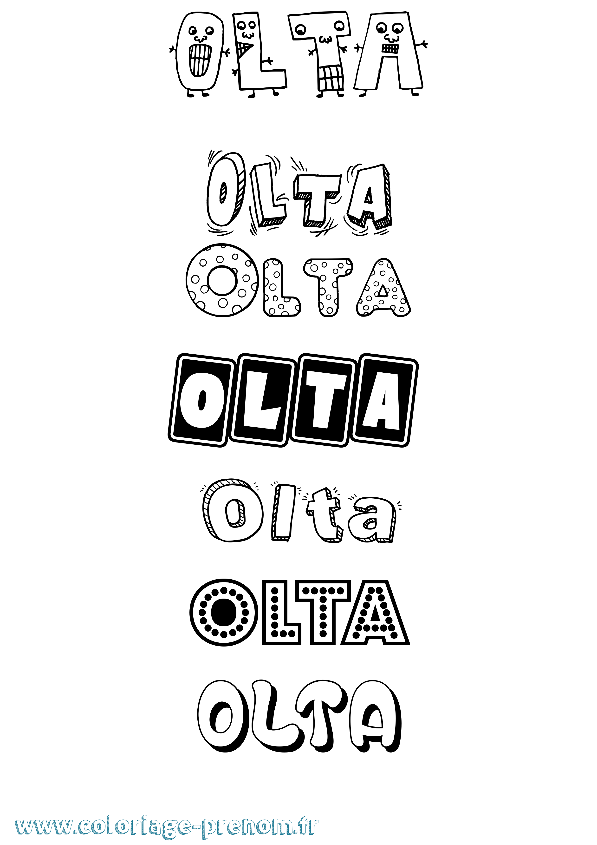 Coloriage Olta Fun Coloriage prénom Olta Fun