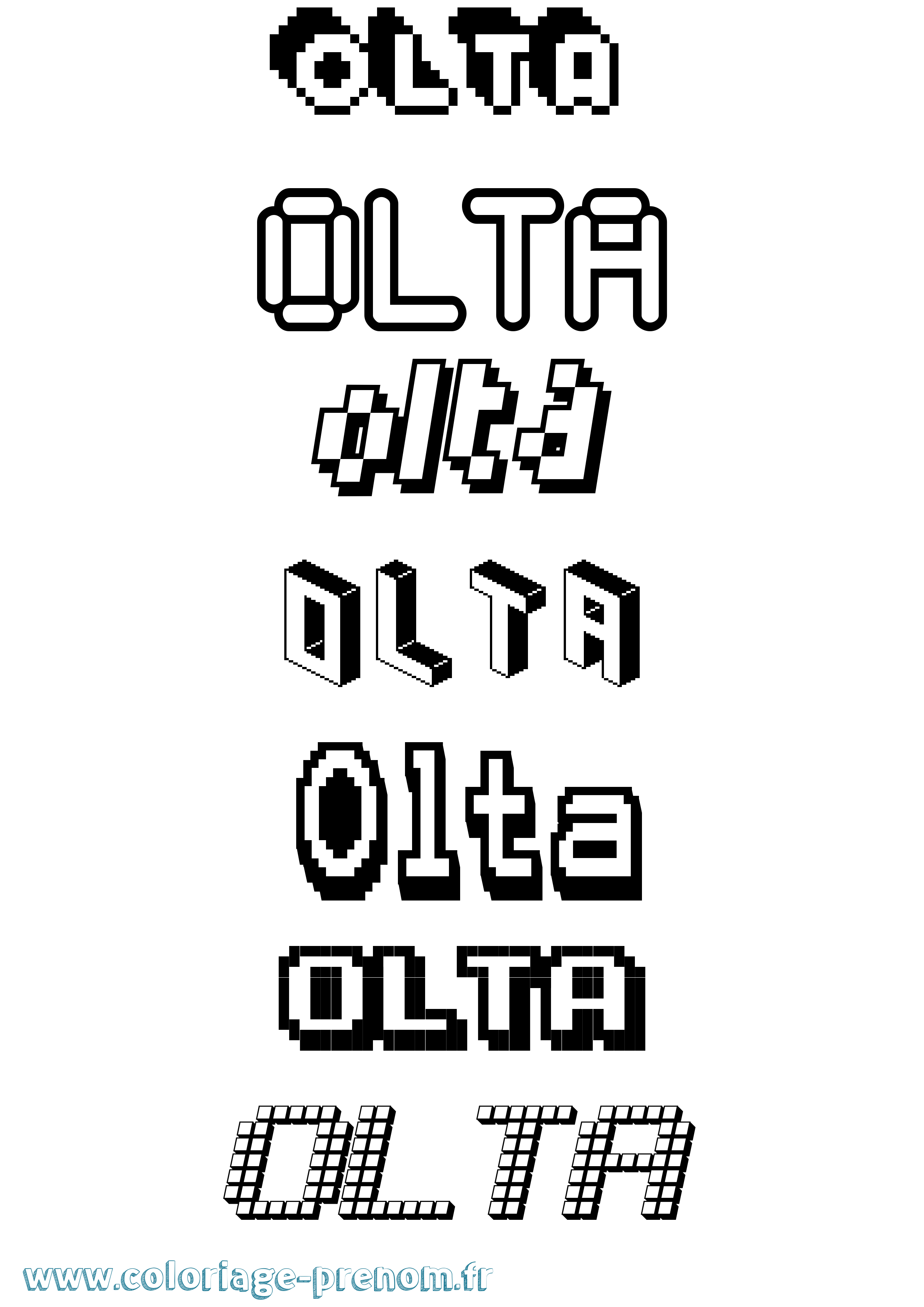 Coloriage Olta Pixel Coloriage prénom Olta Pixel