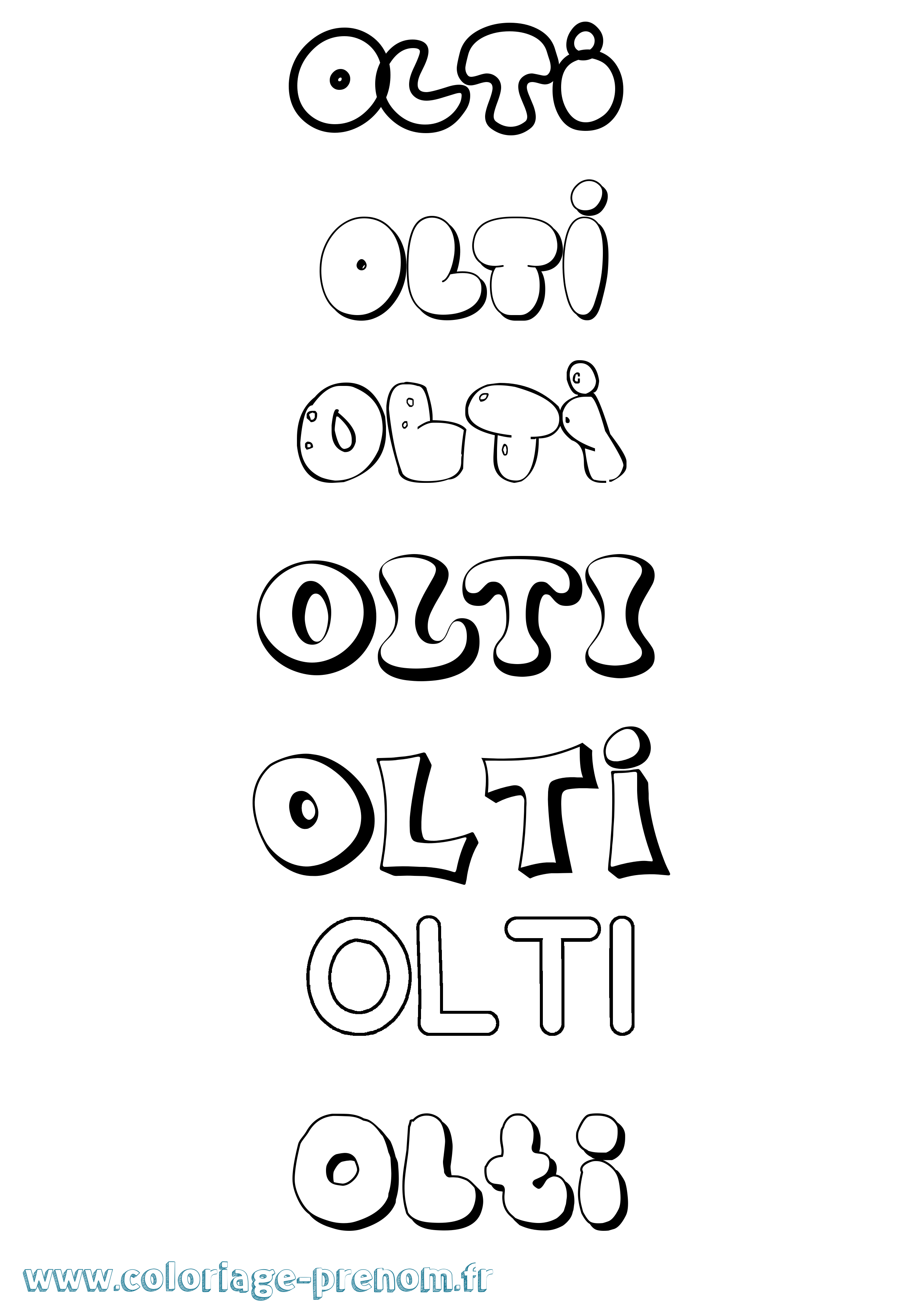 Coloriage Olti Bubble Coloriage prénom Olti Bubble