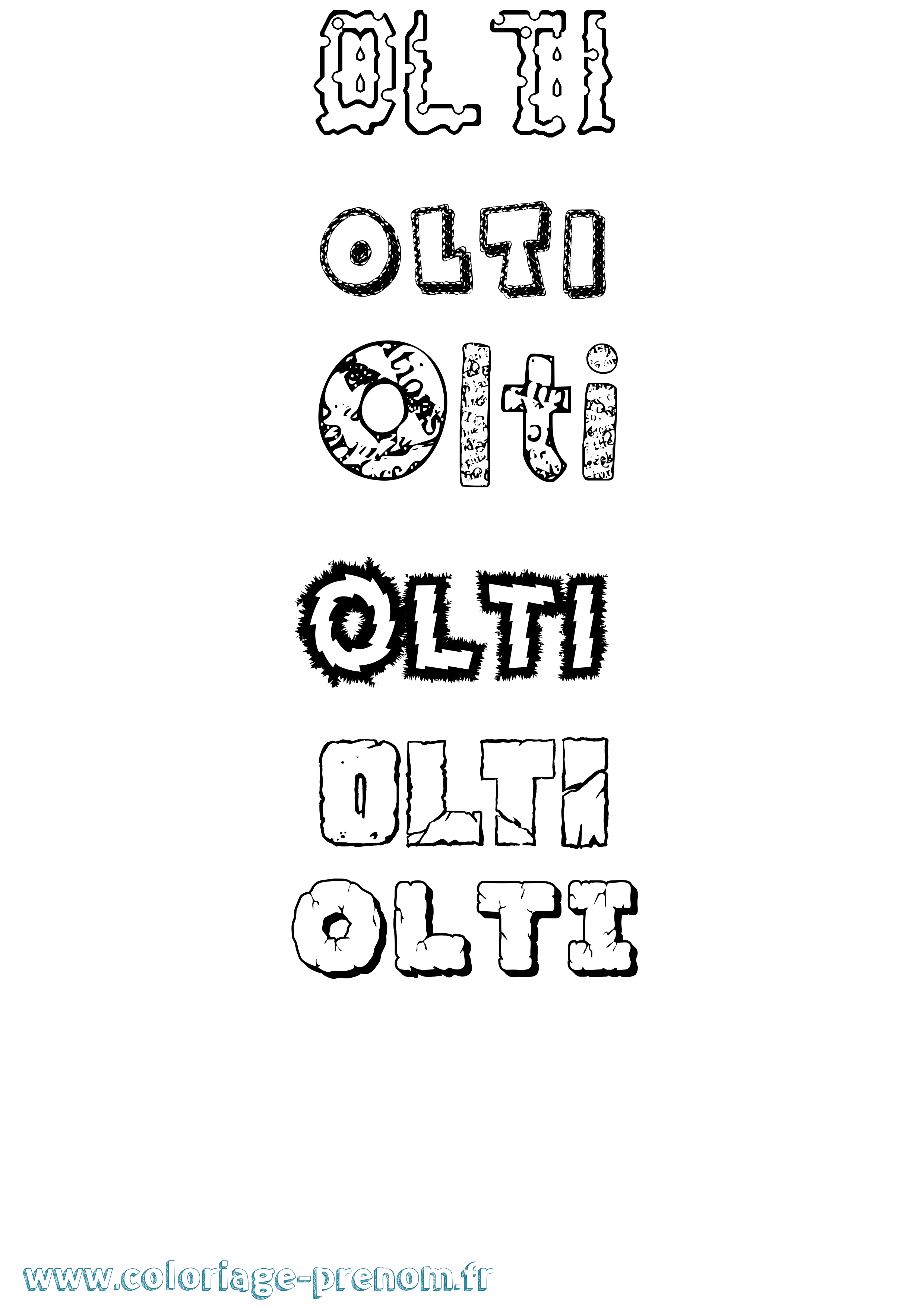 Coloriage Olti Destructuré Coloriage prénom Olti Destructuré