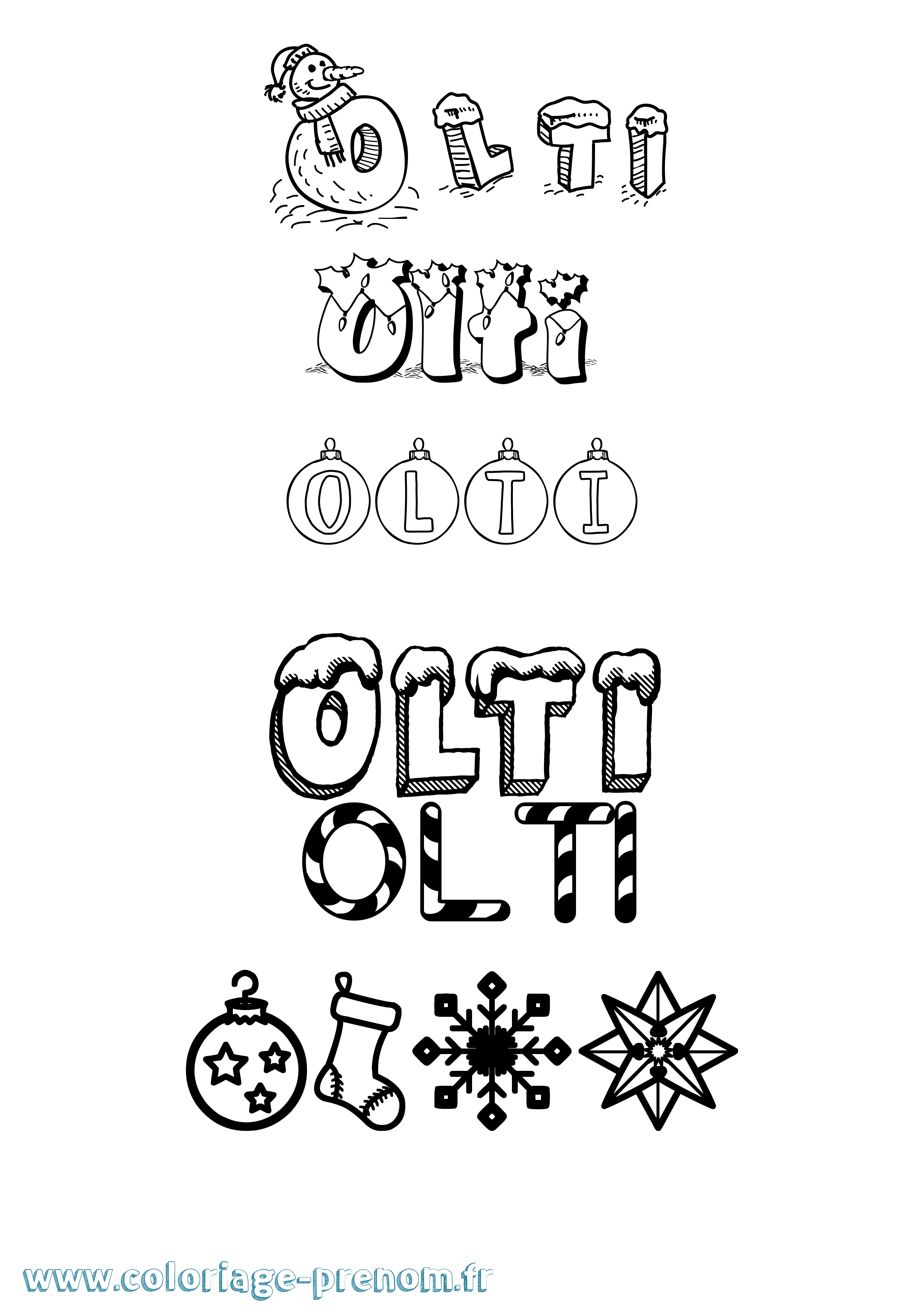 Coloriage Olti Noël Coloriage prénom Olti Noël