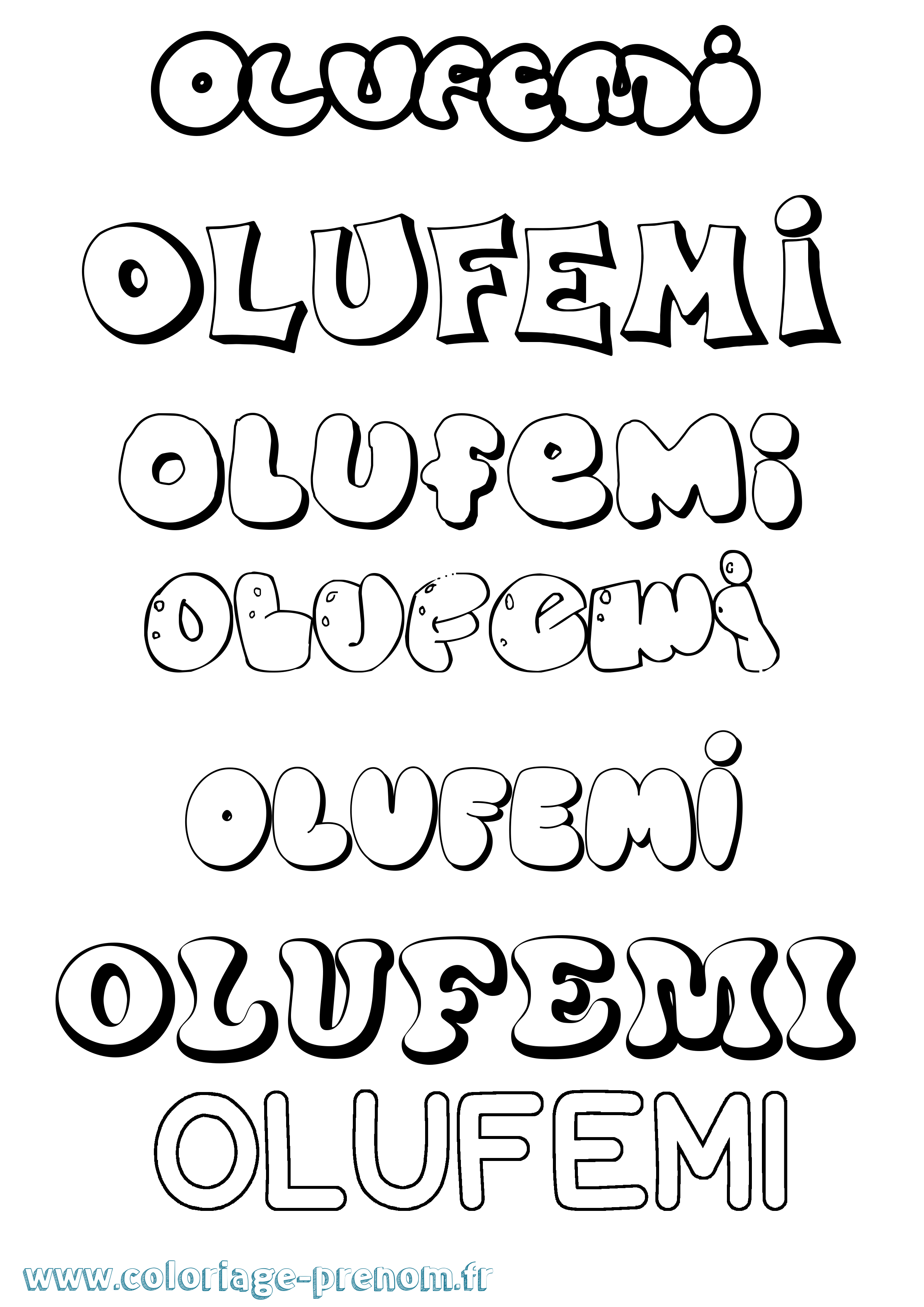 Coloriage Olufemi Bubble Coloriage prénom Olufemi Bubble