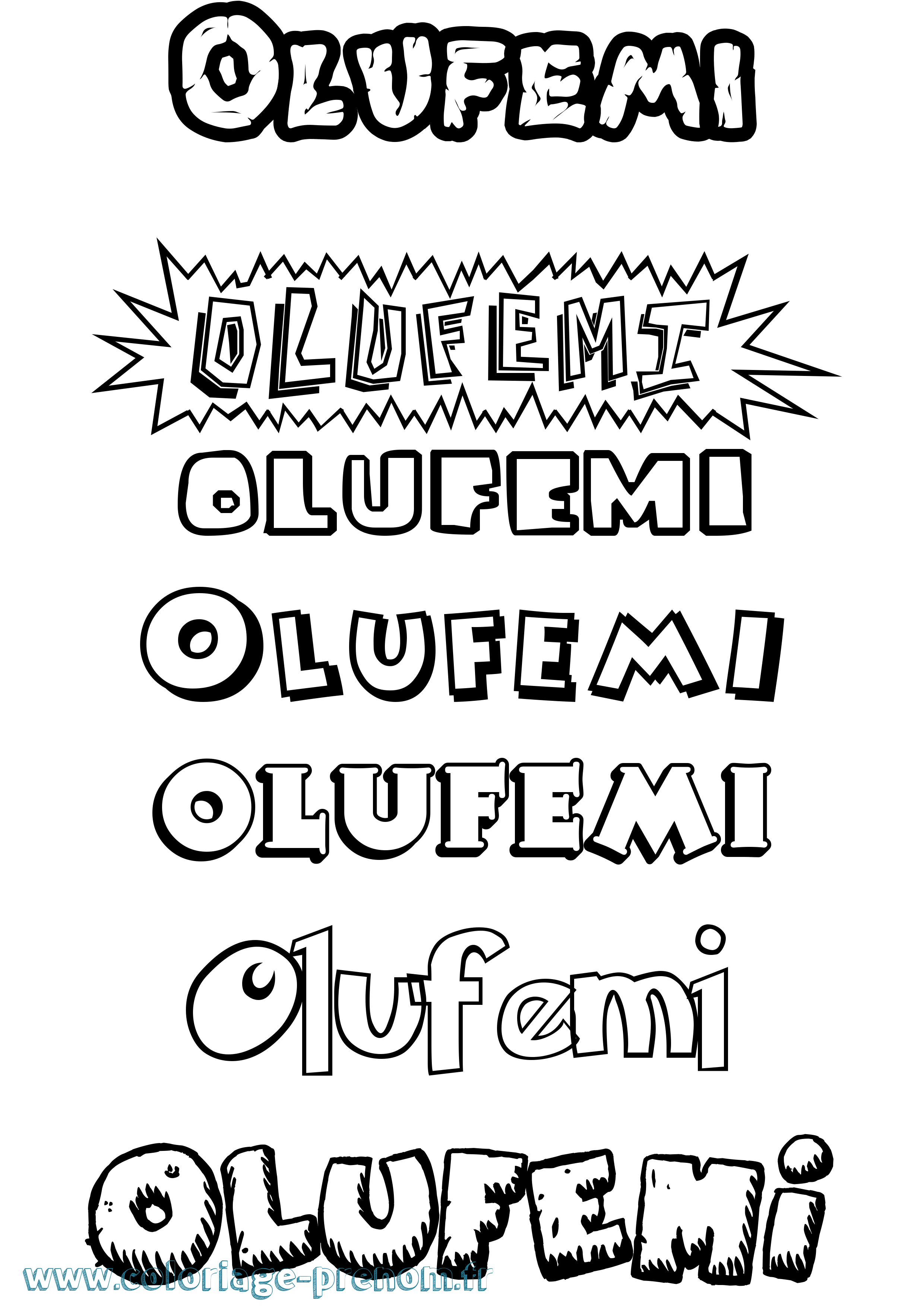 Coloriage Olufemi Dessin Animé Coloriage prénom Olufemi Dessin Animé