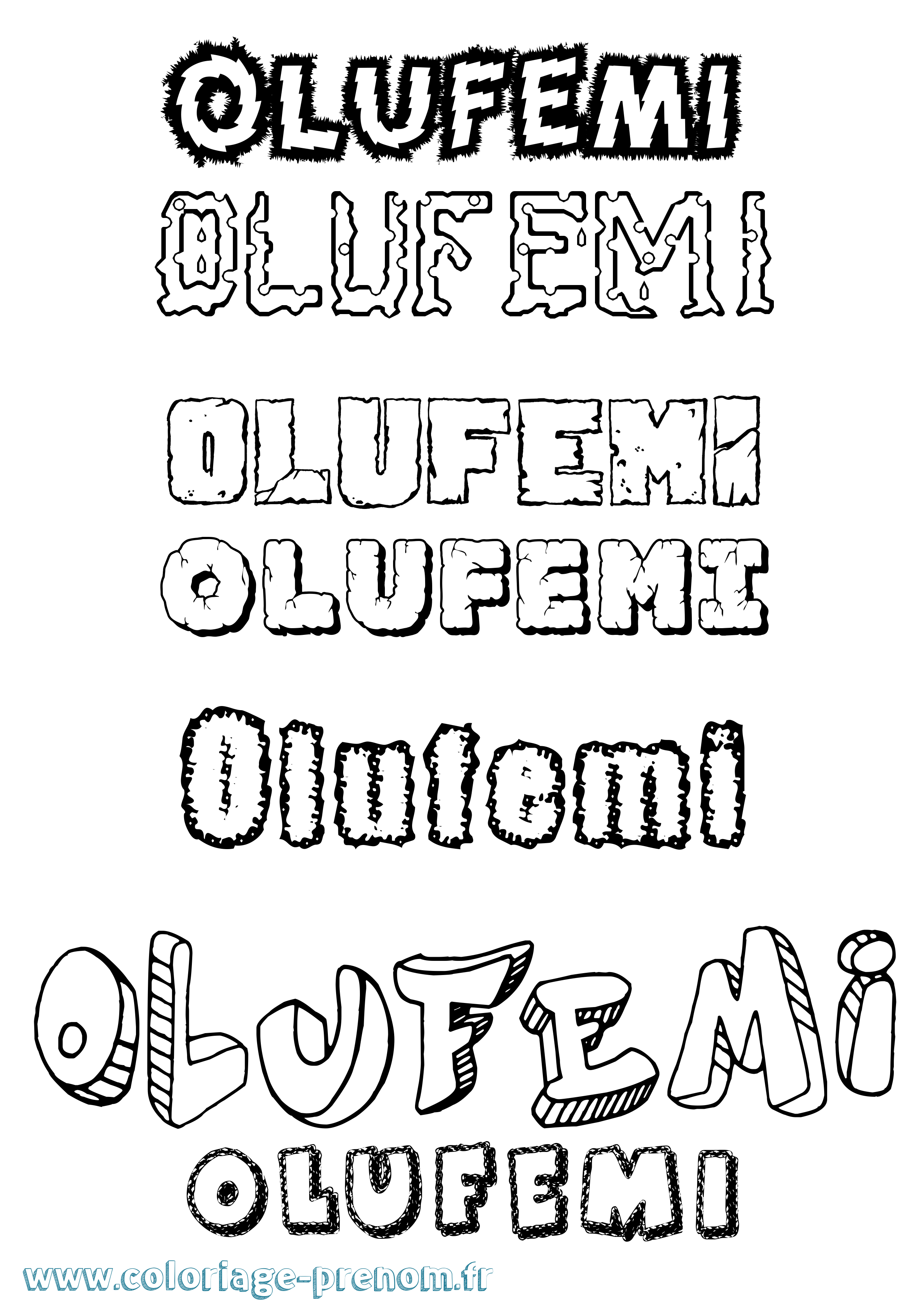 Coloriage Olufemi Destructuré Coloriage prénom Olufemi Destructuré