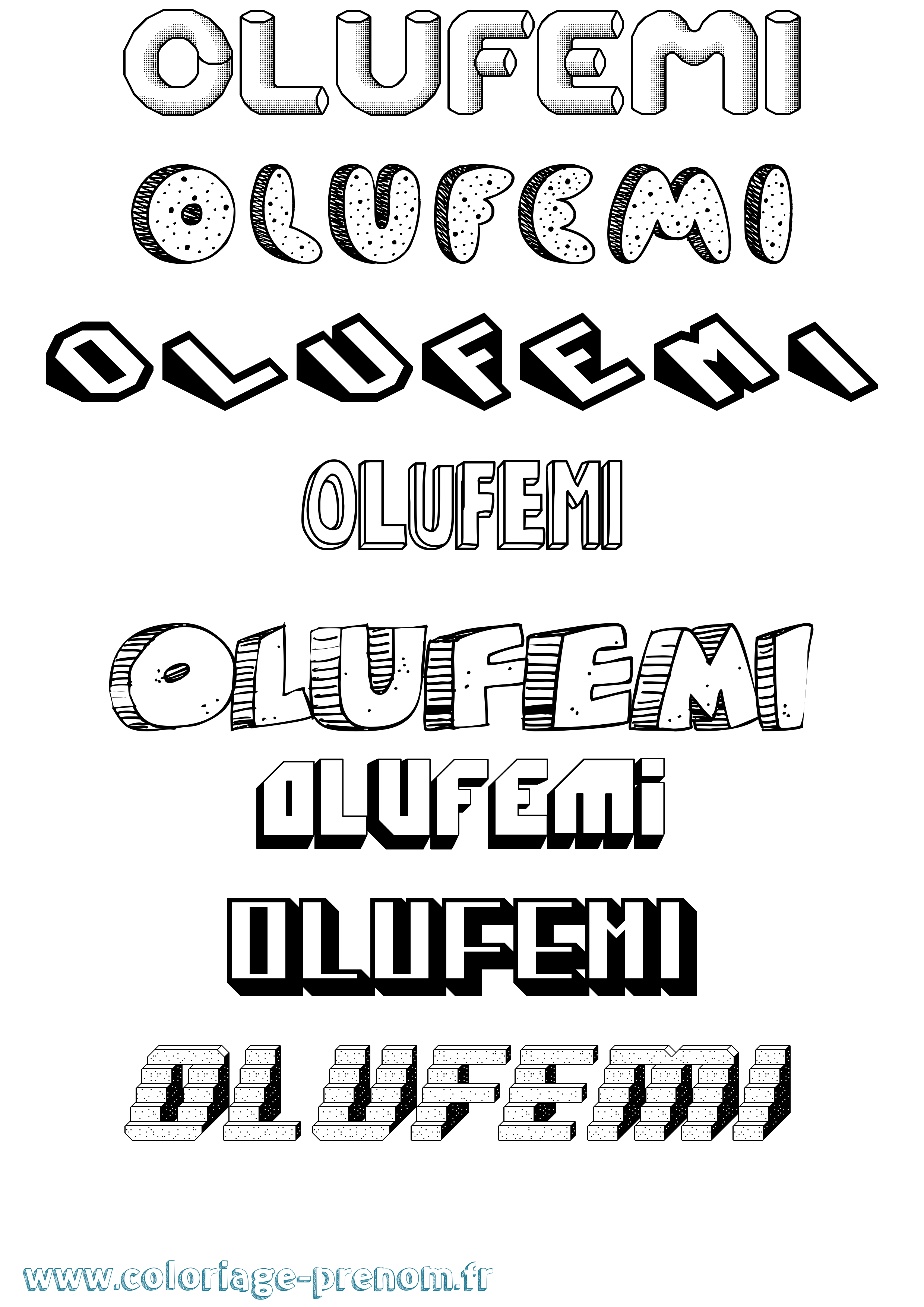 Coloriage Olufemi Effet 3D Coloriage prénom Olufemi Effet 3D