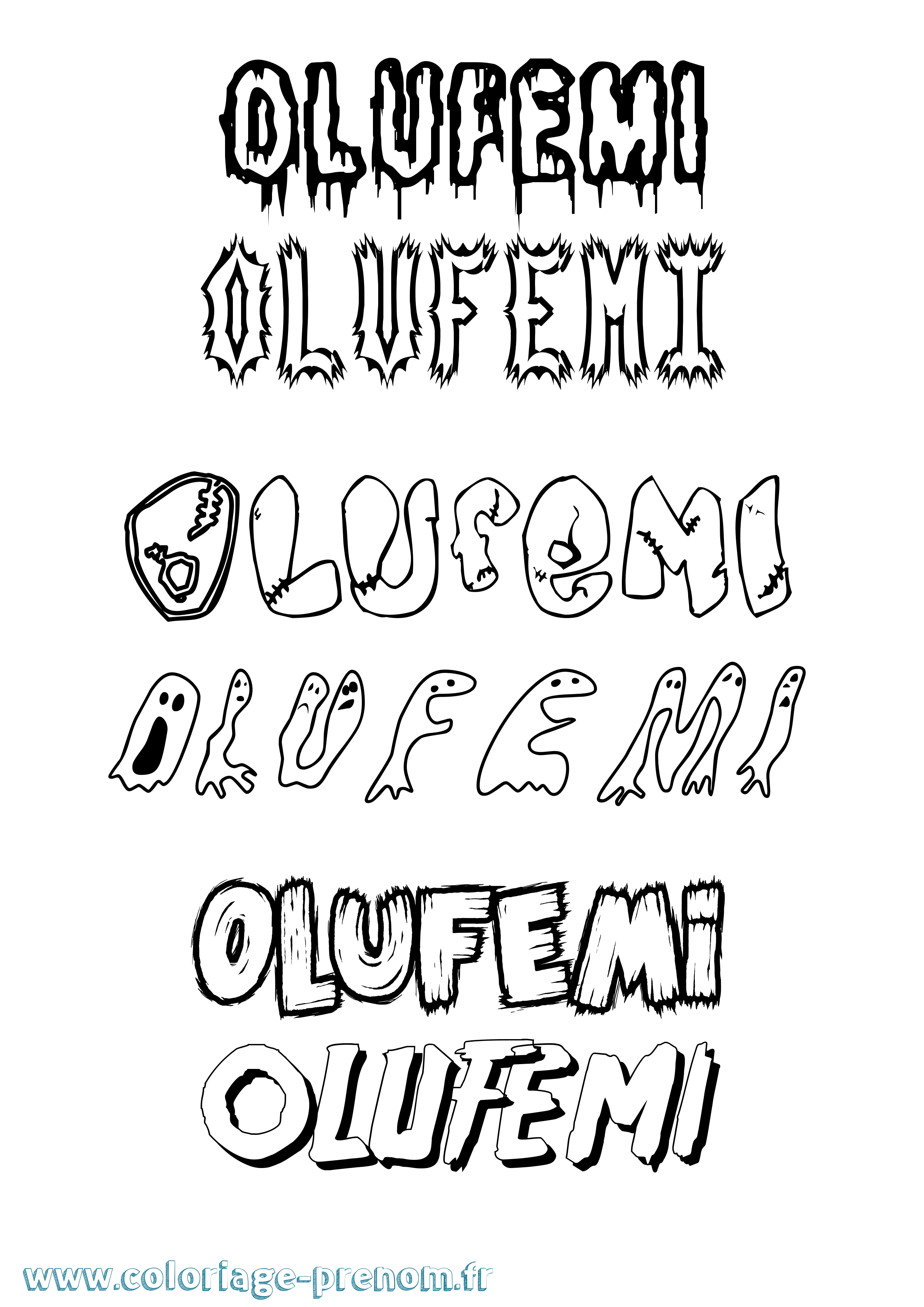 Coloriage Olufemi Frisson Coloriage prénom Olufemi Frisson