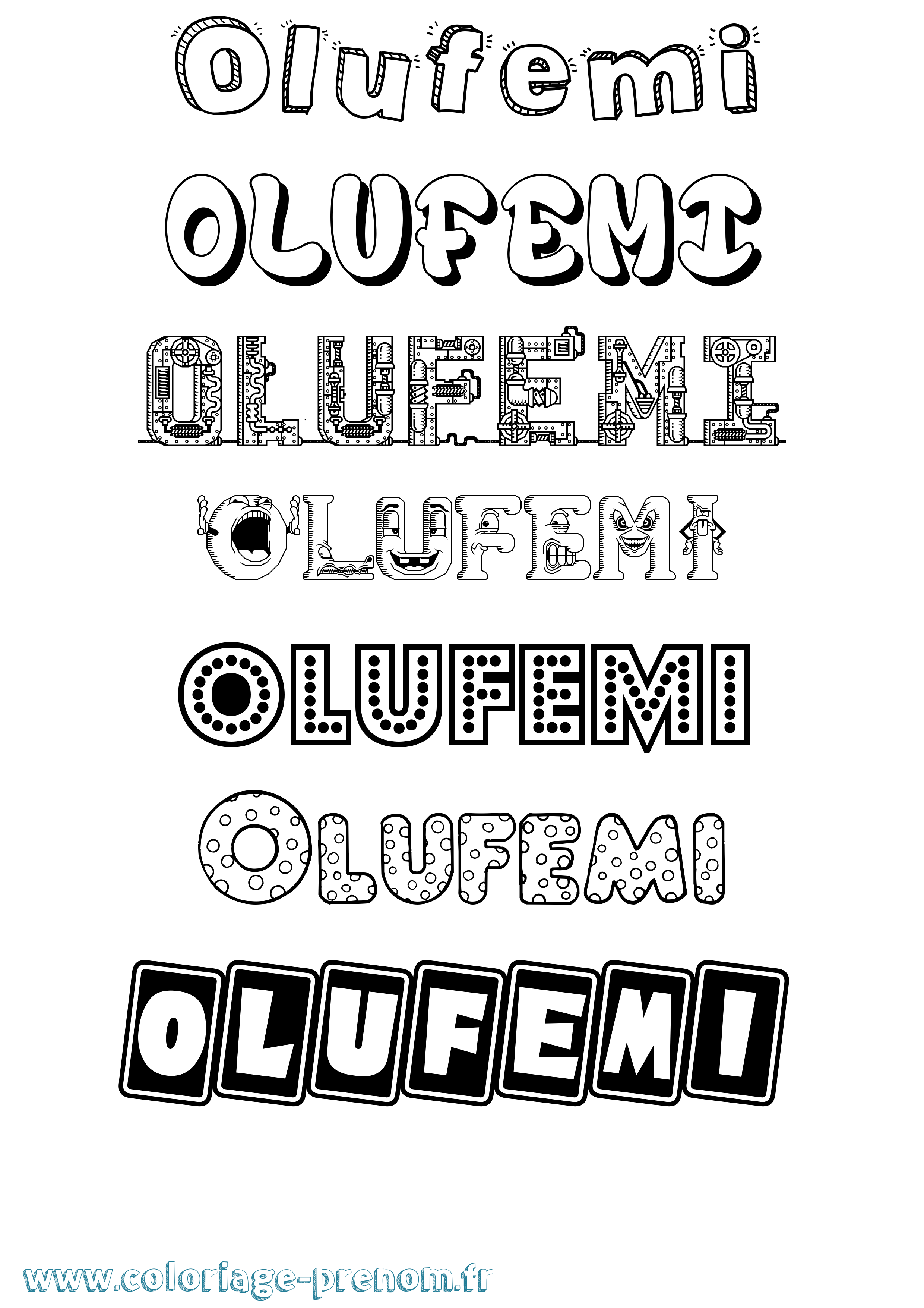 Coloriage Olufemi Fun Coloriage prénom Olufemi Fun