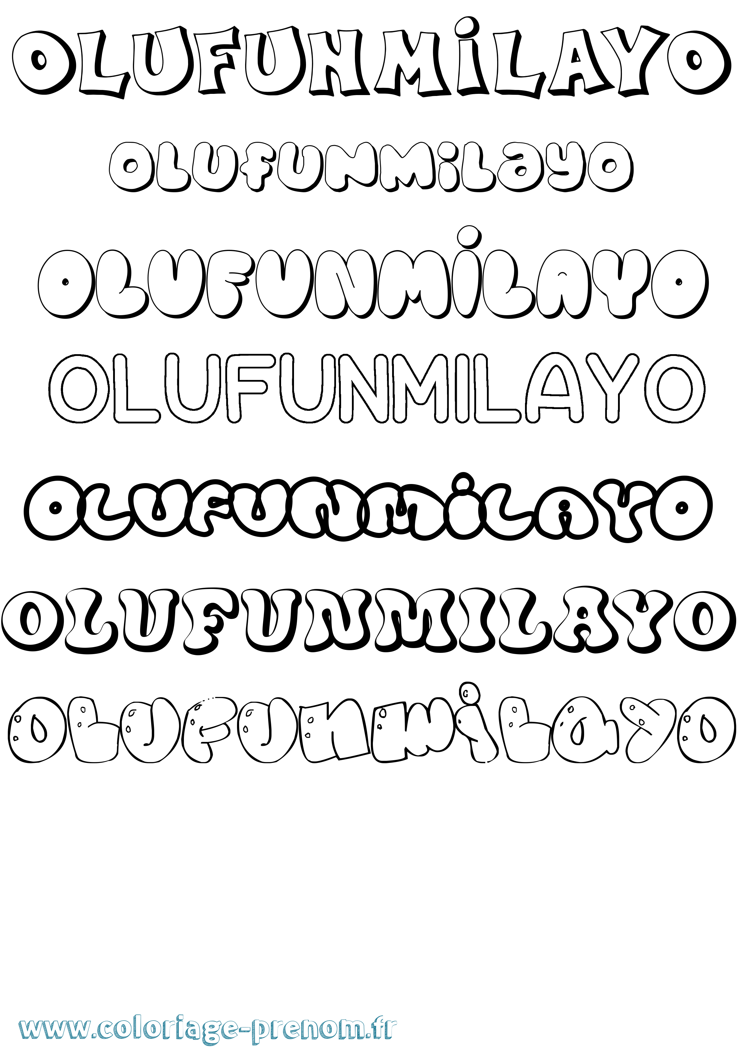 Coloriage Olufunmilayo Bubble Coloriage prénom Olufunmilayo Bubble