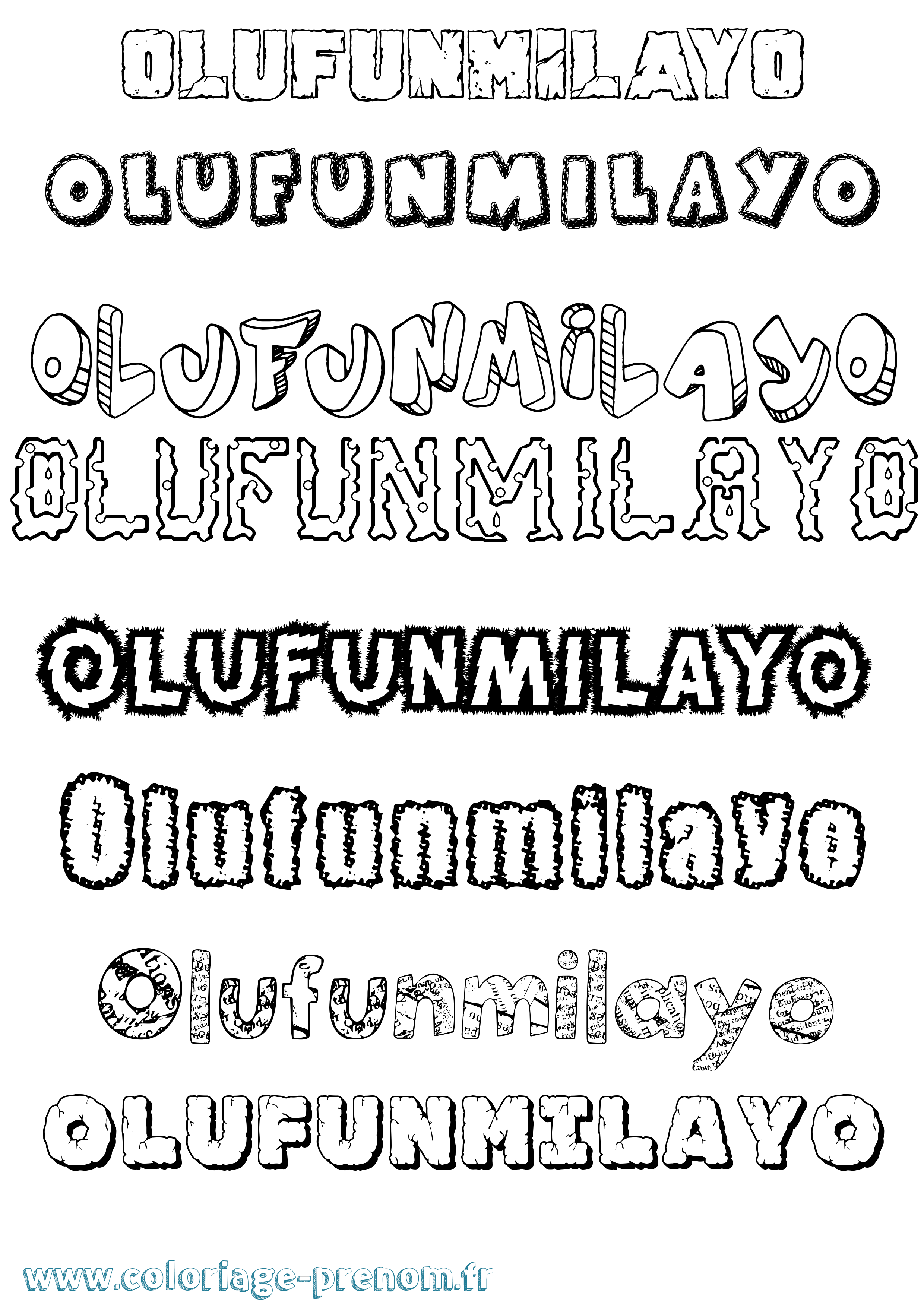 Coloriage Olufunmilayo Destructuré Coloriage prénom Olufunmilayo Destructuré