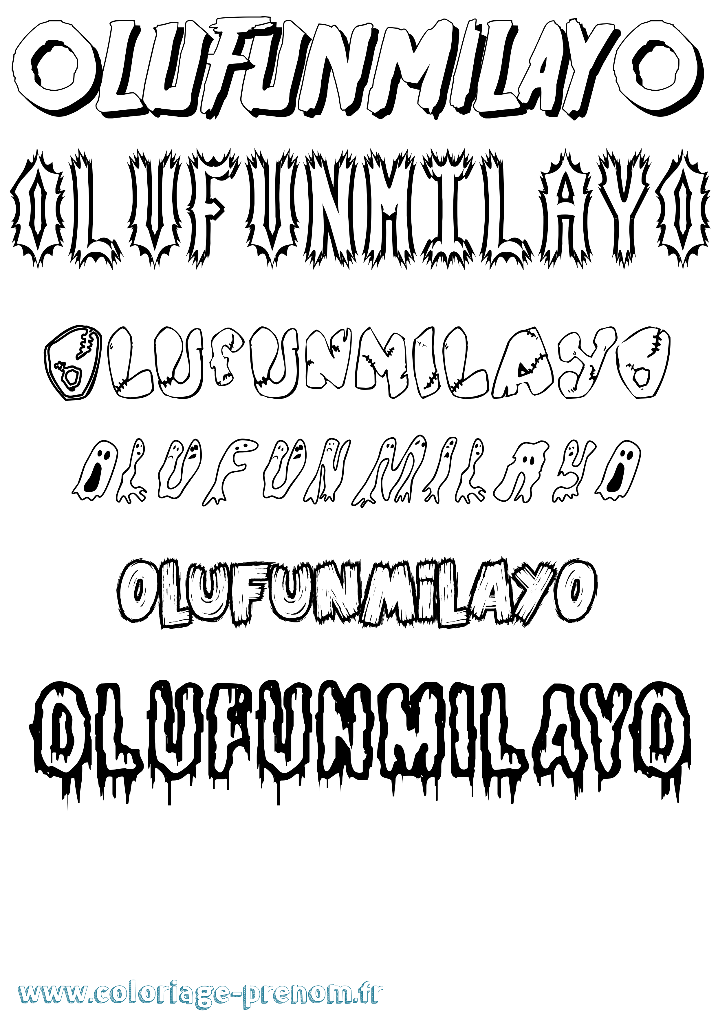 Coloriage Olufunmilayo Frisson Coloriage prénom Olufunmilayo Frisson