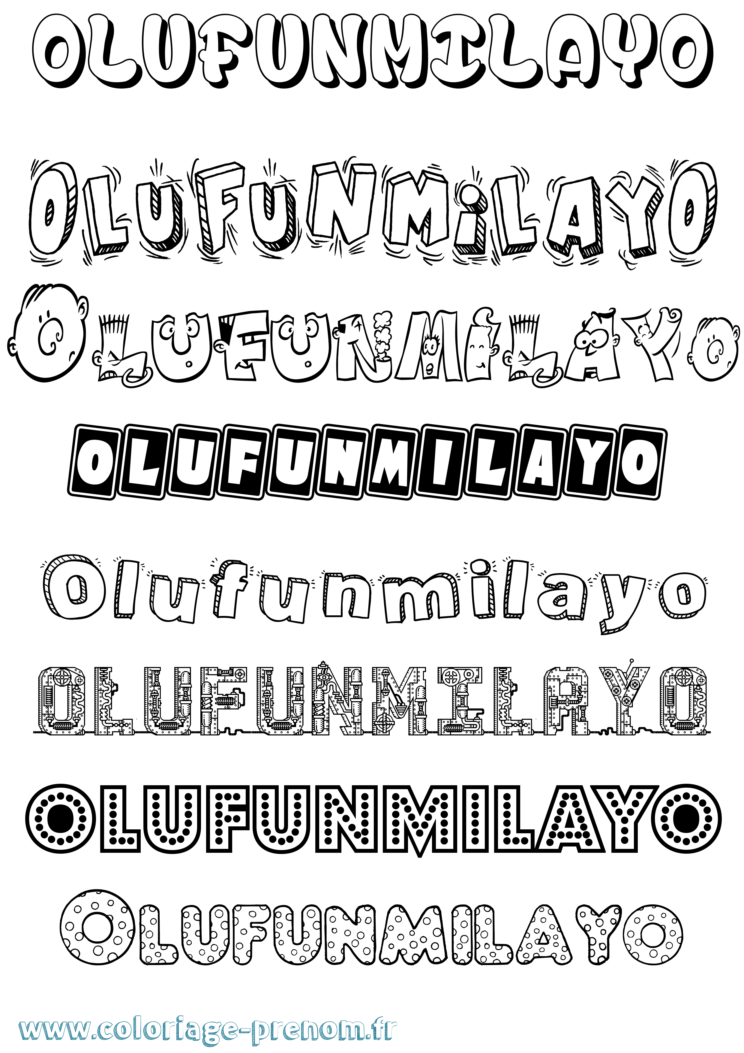 Coloriage Olufunmilayo Fun Coloriage prénom Olufunmilayo Fun