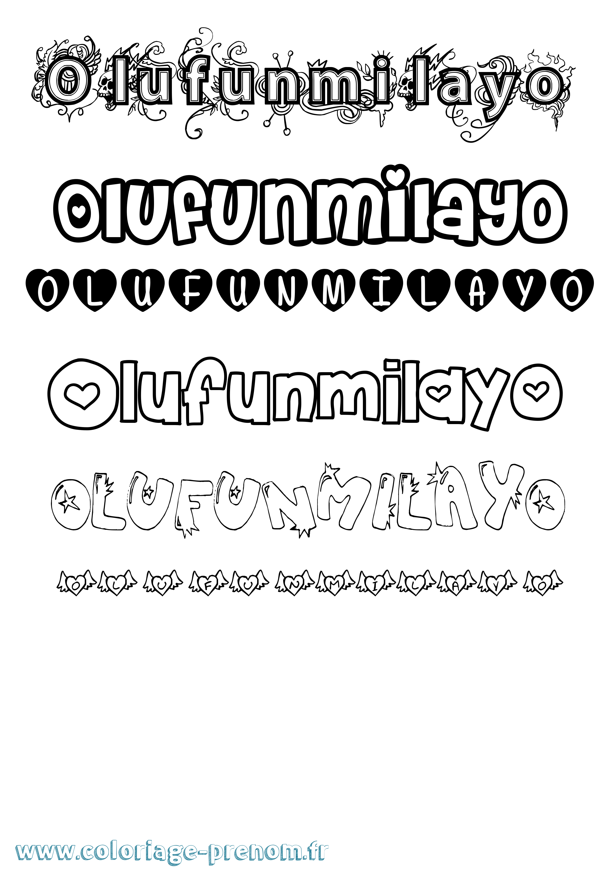 Coloriage Olufunmilayo Girly Coloriage prénom Olufunmilayo Girly