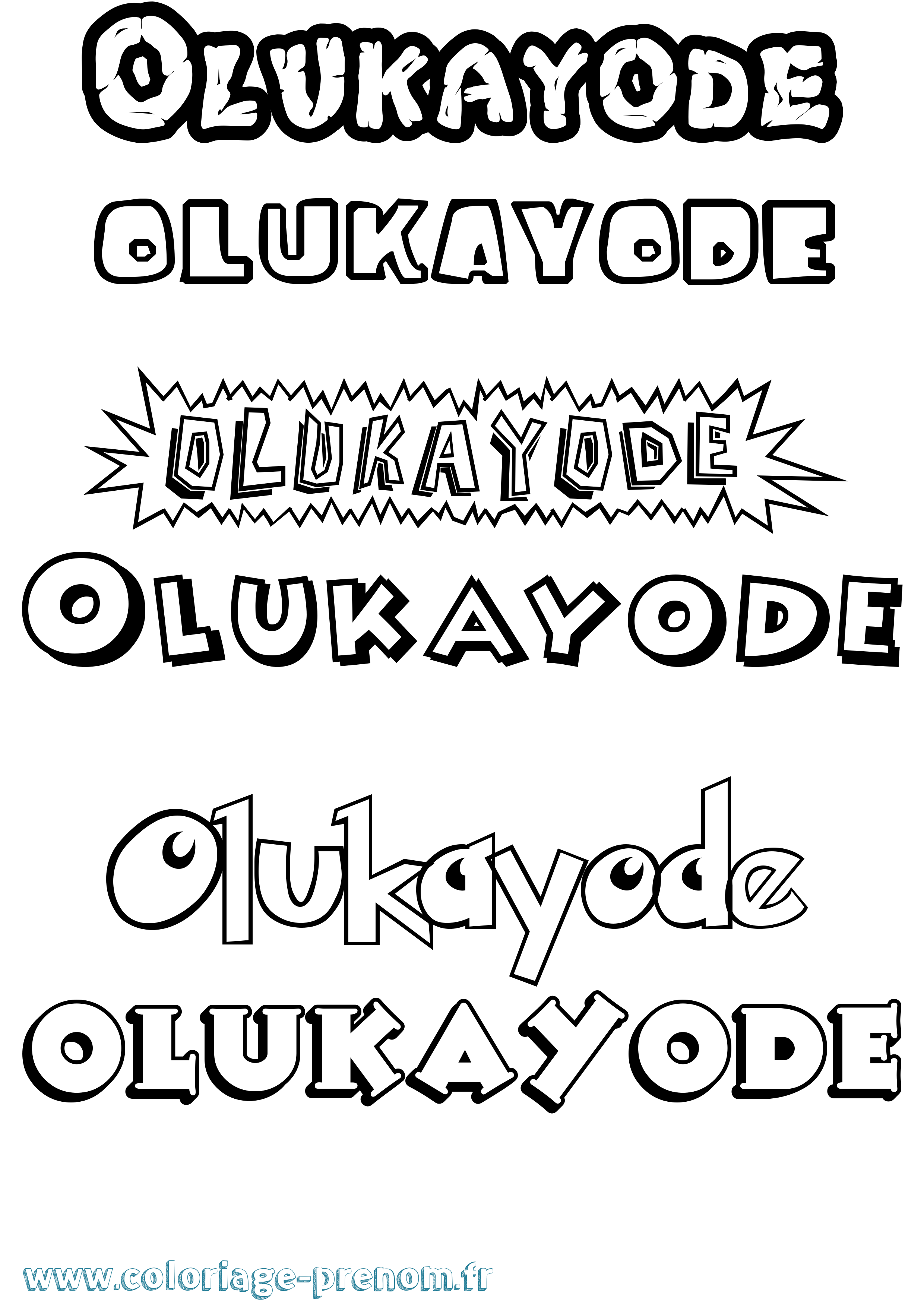 Coloriage Olukayode Dessin Animé Coloriage prénom Olukayode Dessin Animé