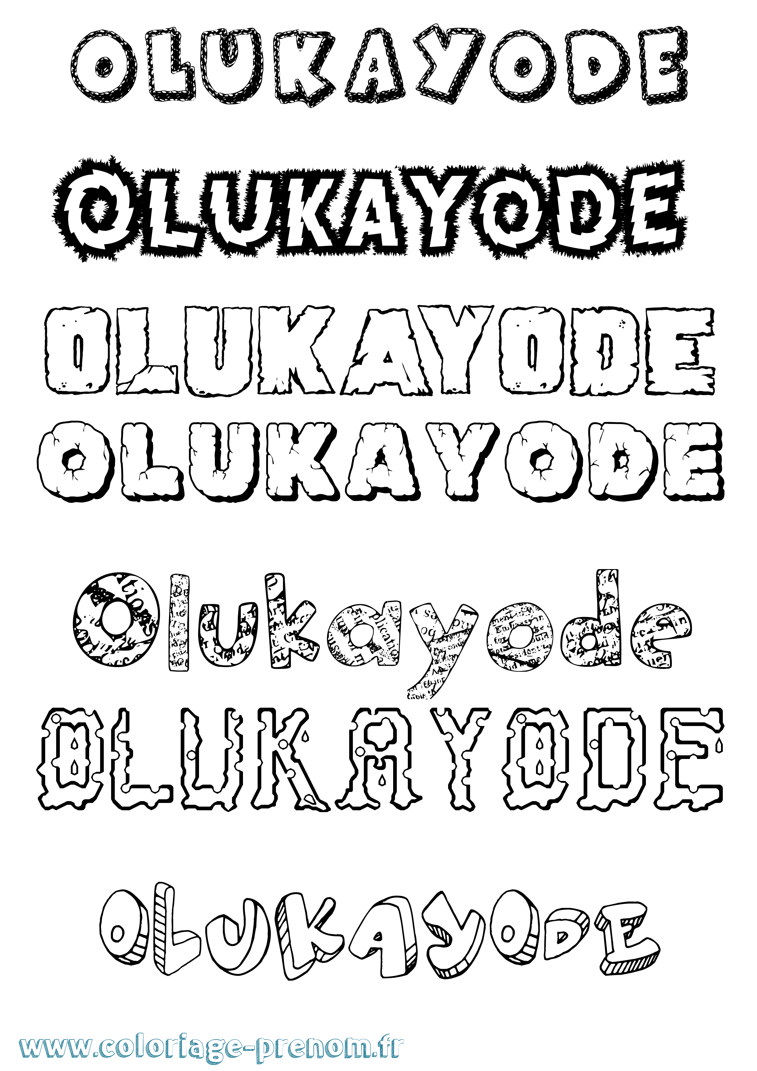 Coloriage Olukayode Destructuré Coloriage prénom Olukayode Destructuré