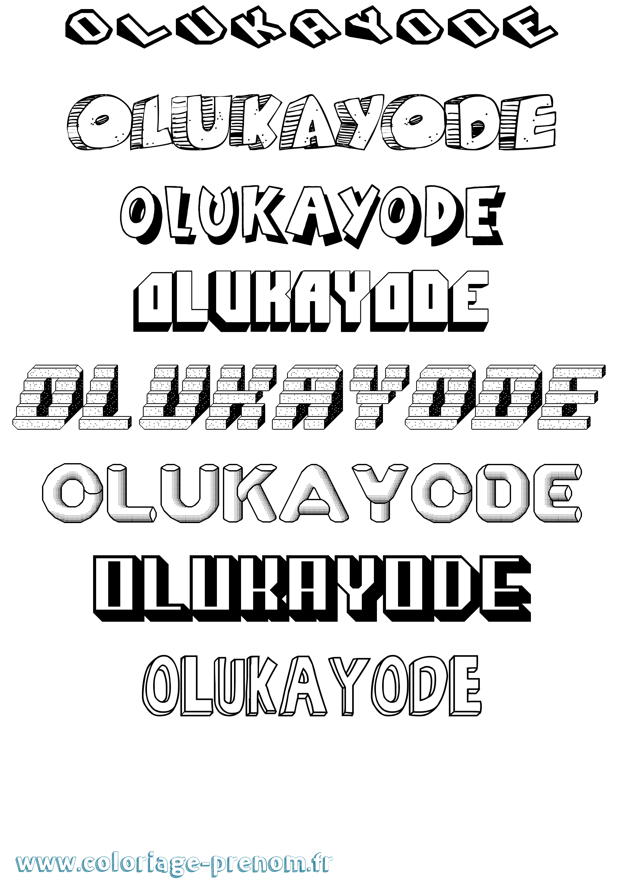 Coloriage Olukayode Effet 3D Coloriage prénom Olukayode Effet 3D